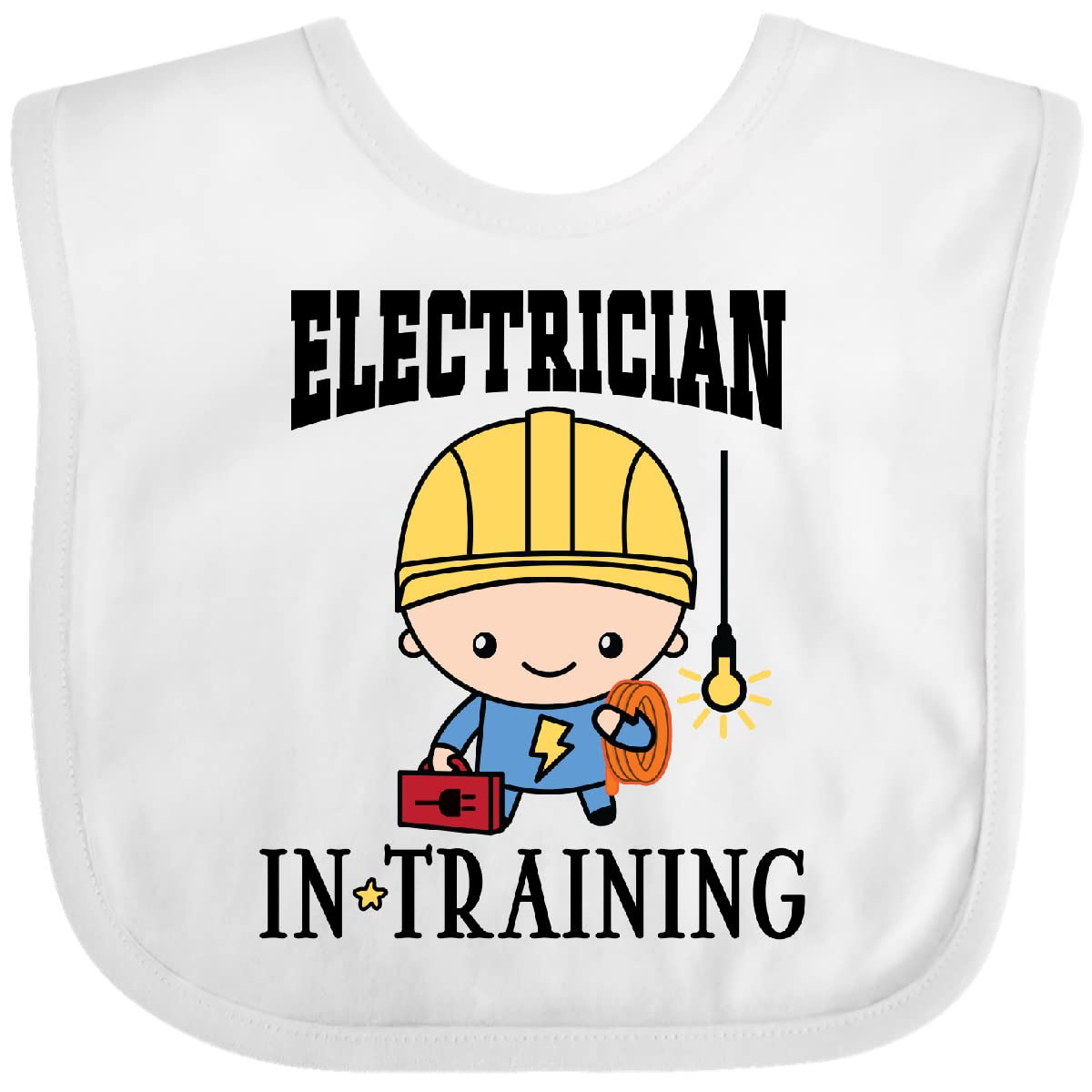 inktastic Future Electrician in Training Baby Bib White 40e47