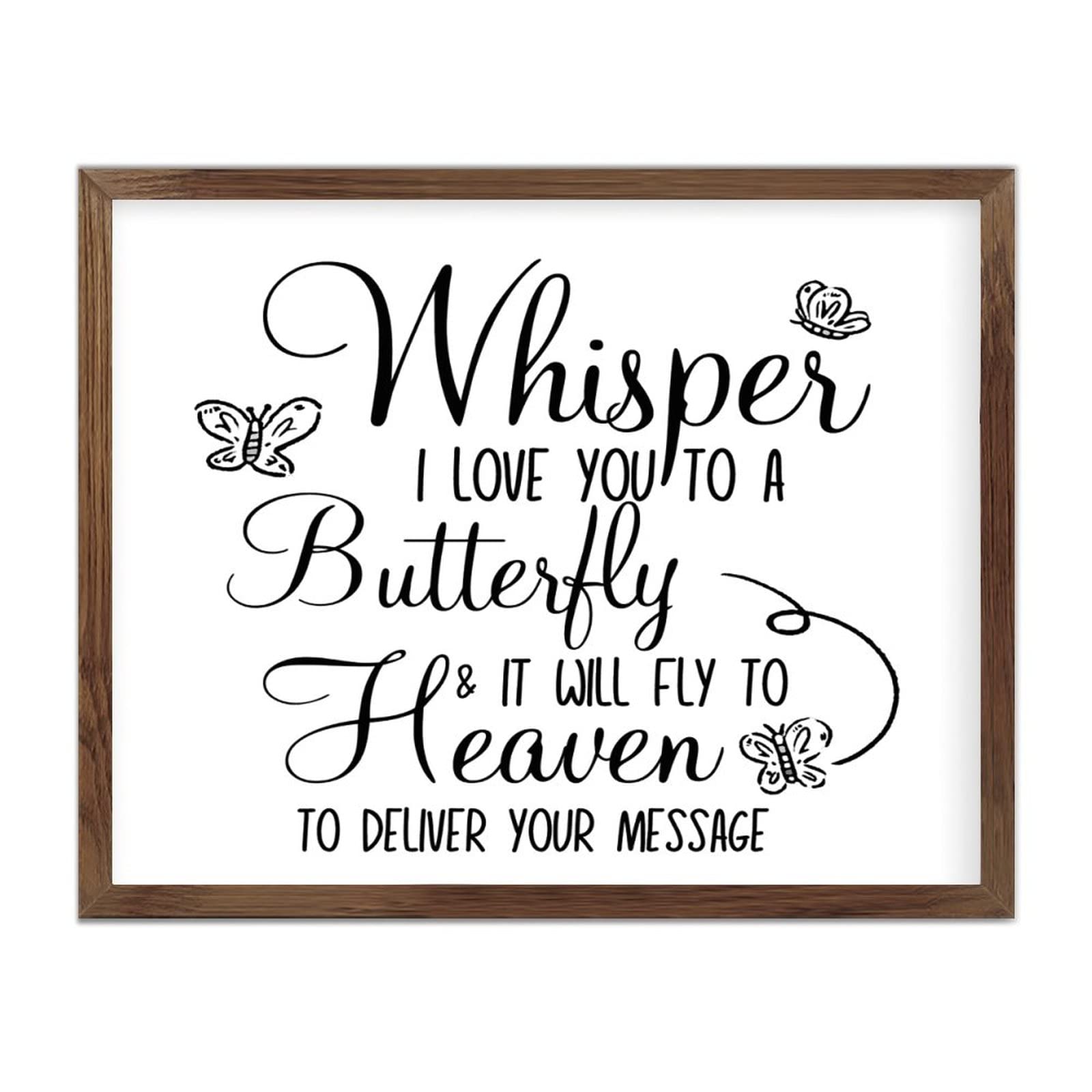 Panneau mural en bois 40x50 cm avec citations Whisper I Love You