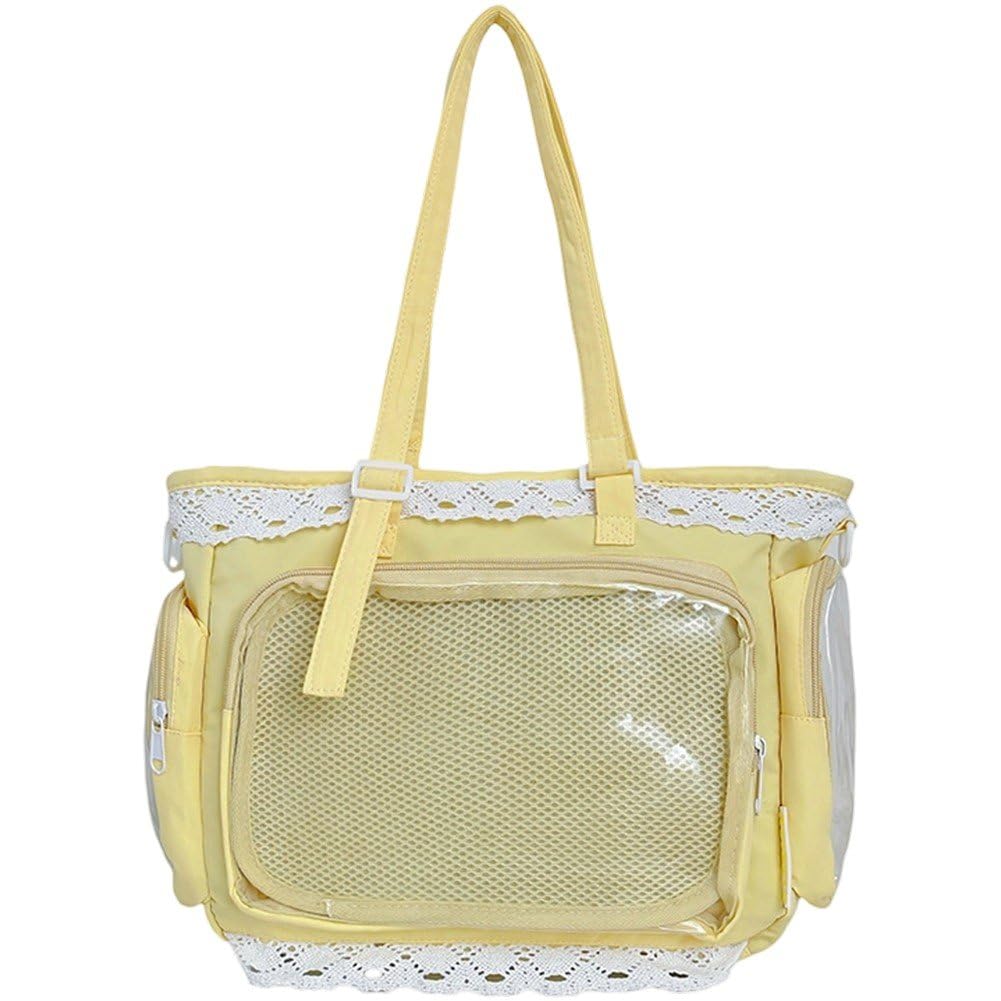 Baokuan Japanese Style Lace Ita Bag Clear Display Itabag Large Capacity Anime Tote Bag Jk Shoulder Crossbody Handbag Gift for Girls