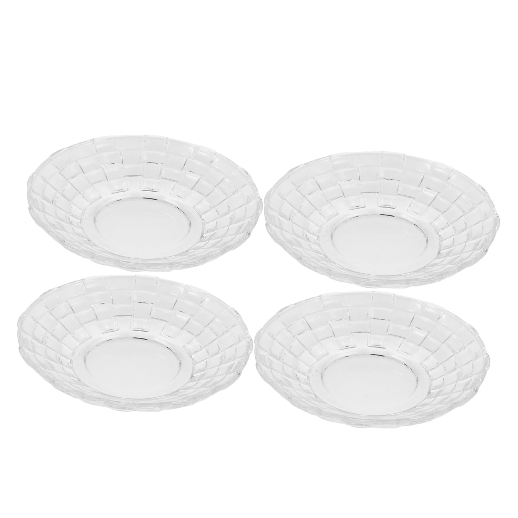 BRIGHTFUFU 4pcs Decorative Glass Snack Plates Serving Dishes for Ktv Bars Pubs Elegant Appetizer Dessert Bowls for Candy Dried Fruits Snacks Versatile Dining Experience