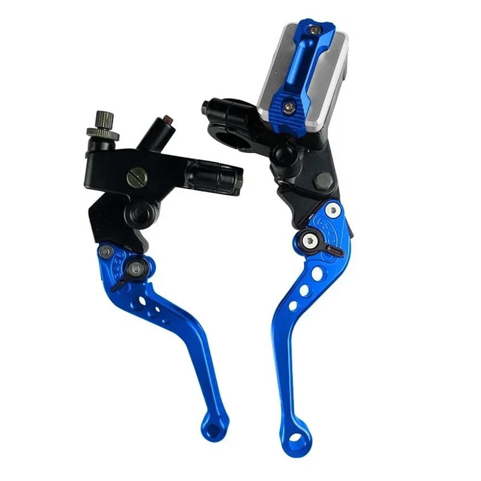 Hongshizi Blue A Handlebar Brake Clutch Lever 1 Pair Universal 7/8" 22Mm Cnc Adjustable Motorcycle Brake Master Cylinder Lever Cable Clutch Reservoir Brake Lever(Blue A)