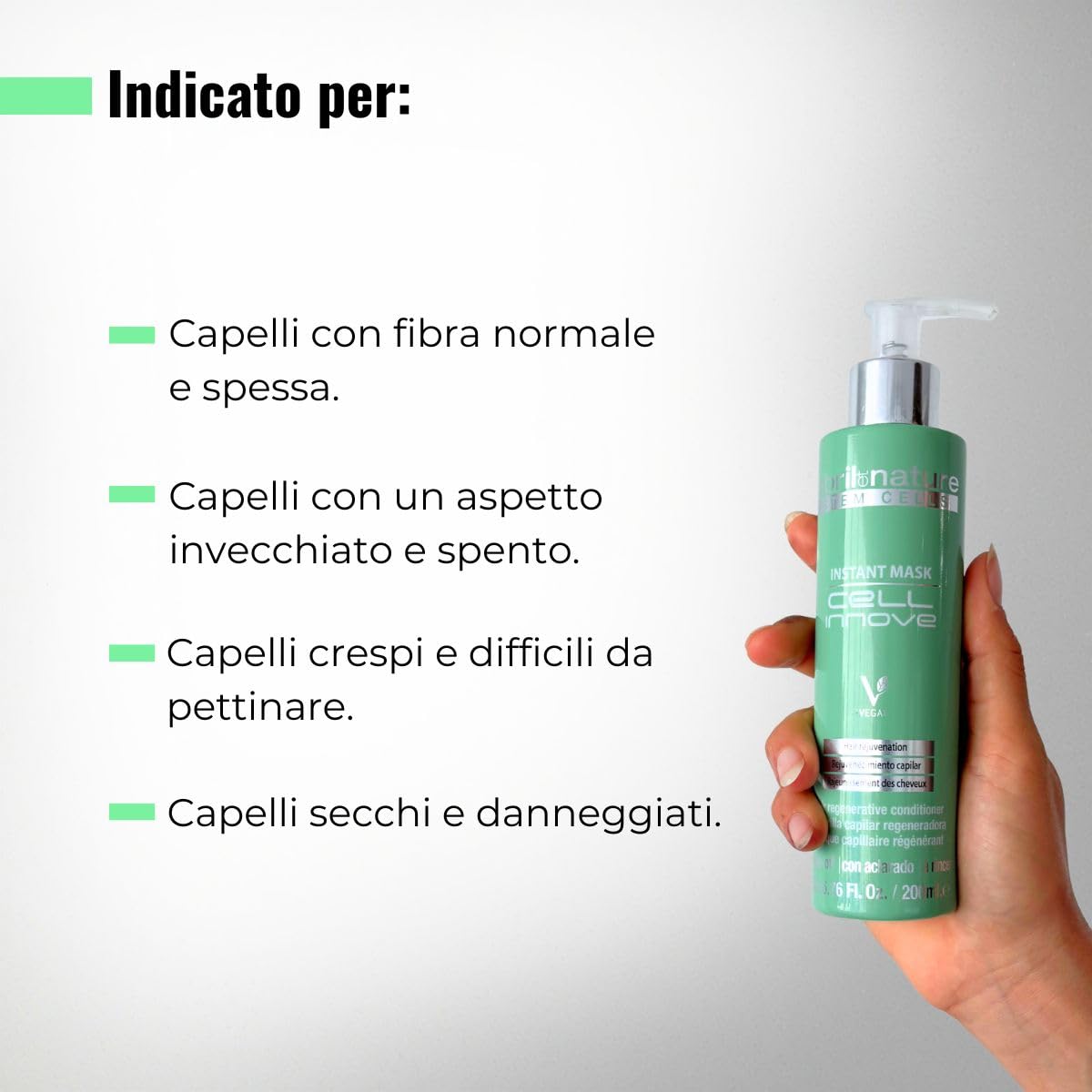 abril et nature - Maschera Capillare Cell Innove - Per Tutti i Tipi di Capelli - Idrata, Rinnova e Rigenera - Trattamento Professionale con Cellule Staminali Vegetali - Aspetto Sano e Forte - 1000 ml