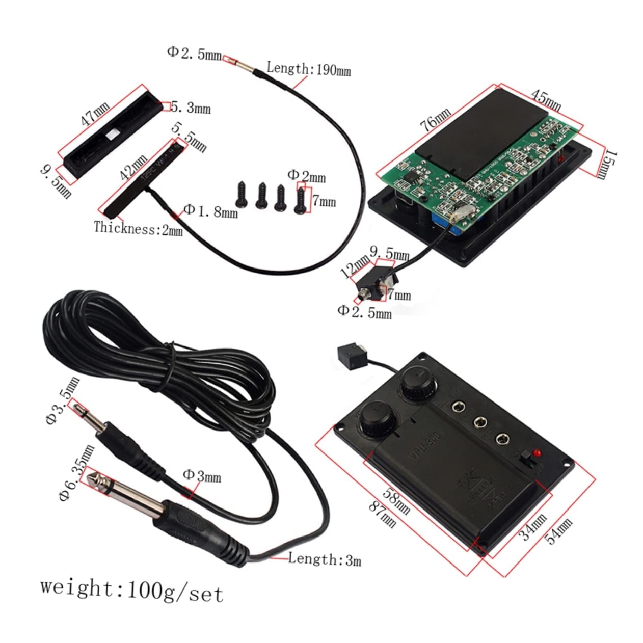 SUPVOX 1 Set Violin Eq Violin Pickups Violin Electric Pickup Violin Electric Violin Parts Bridge Pickup Electric Violin Musical Instruments Electric Violin Pickup Black