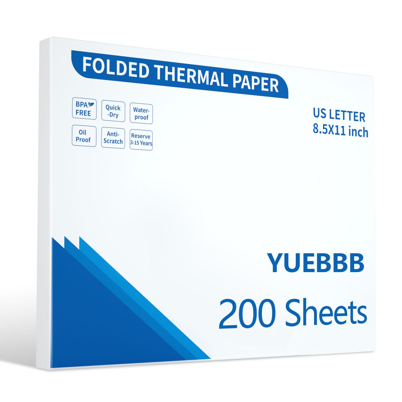 Thermal paper 8.5 x 11inch, Folding Thermal Paper for portable thermal printers, compatible with Portable thermal printers