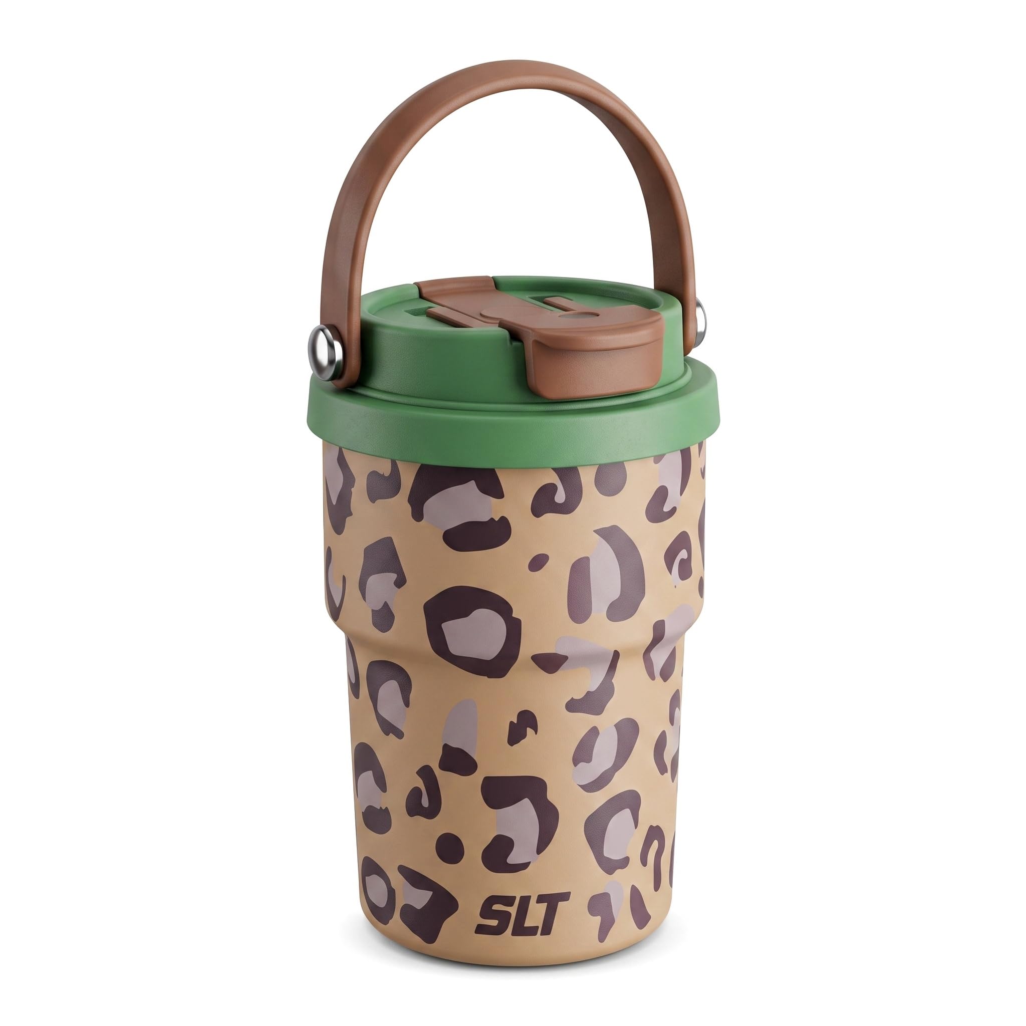 Travel Mugs,450ml Insulated Coffee Cup with Leakproof Lid Carry Handle