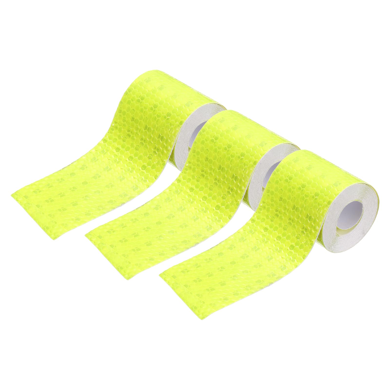 sourcing map 3 Rolls Reflective Tape 2" x 118" High Visibility Reflective Adhesive Stickers Outdoor Waterproof for Trailer Trucks Bike Car Motorcycle Helmet Mailbox, Yellow