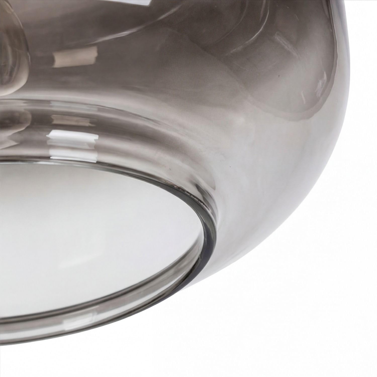 Lámpara de techo de cristal metal gris ahumado salón pasillo cocina oficina Ø 35 cm redonda E27 elegante sin deslumbramiento acogedora lámpara de techo moderna OMURSE