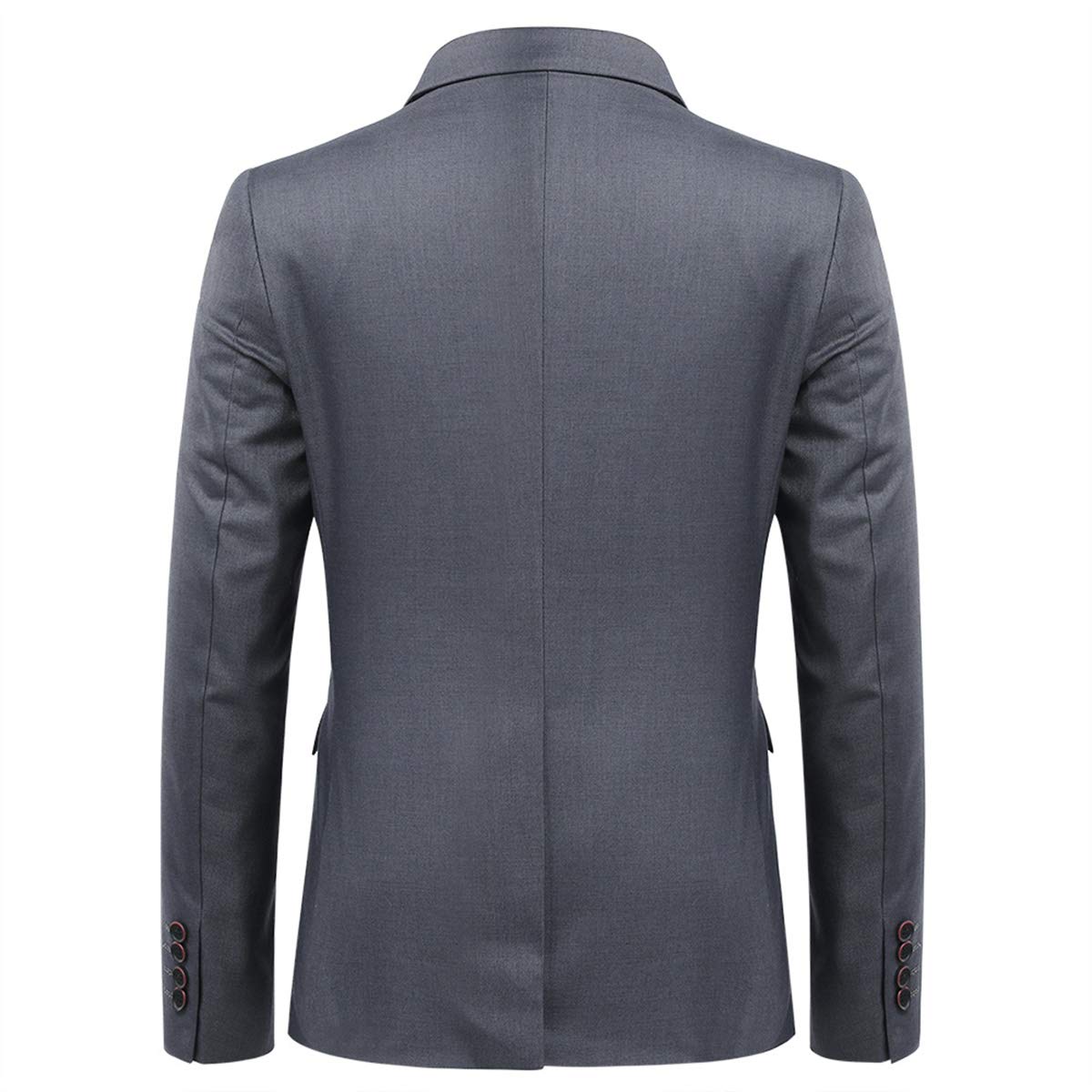 Allthemen Blazer à Deux Boutons Fendu à l'arrière Vouleur Unie pour Hommes Veste de Costume d'affaires Homme