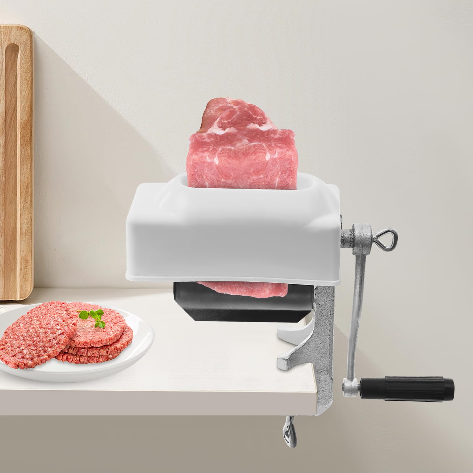 SNKOURIN Manual Meat Tenderizer Cuber Tool Commercial Heavy Duty Steak Flatten Tool Meat Grinder Attachment Clamp-on Tenderizer Rolling Meat Tenderizer Machine