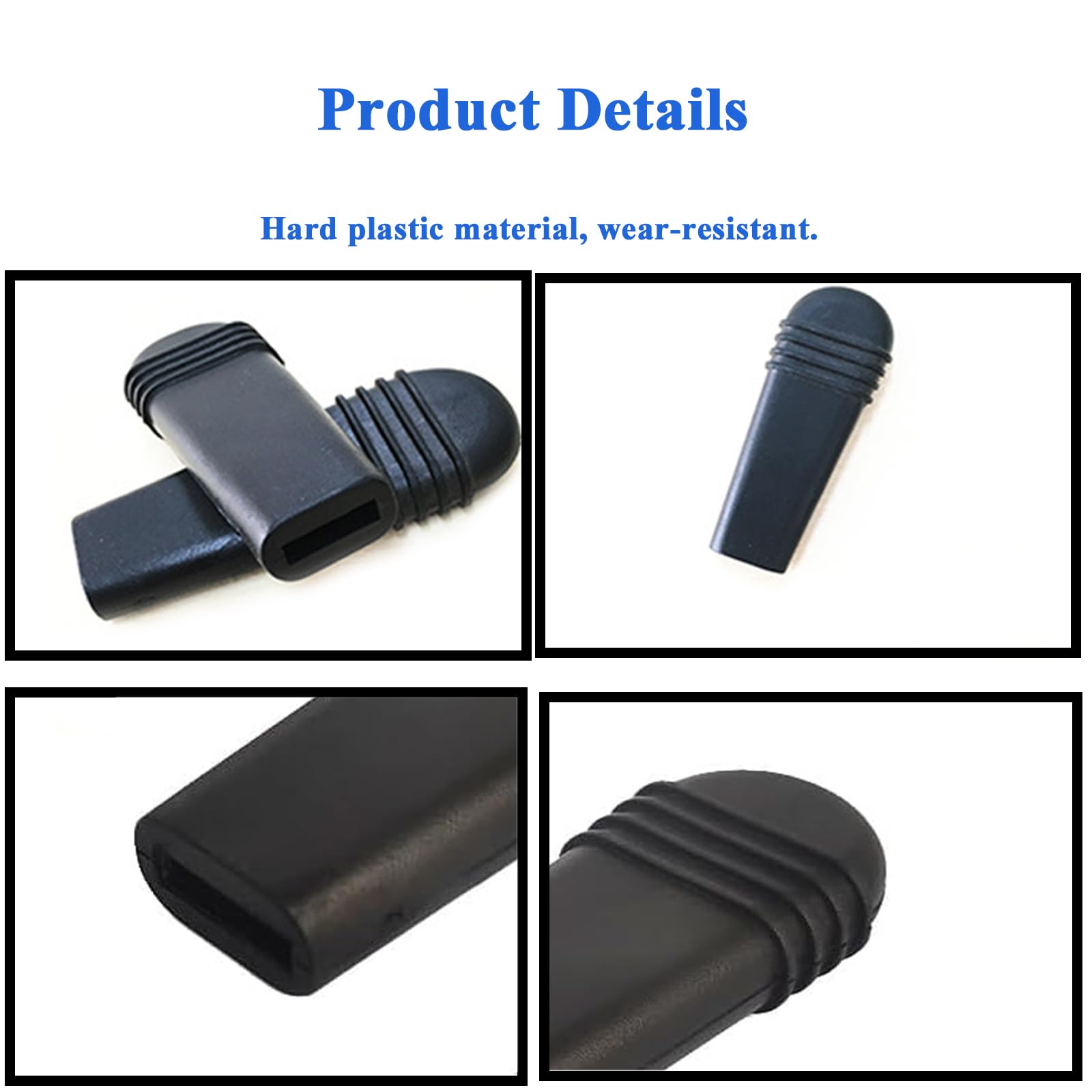 Repuesto de mango de freno de silla de ruedas, agarre de freno, apto para empuñaduras de bloqueo de rueda planas de 0.55 x 0.15 pulgadas, extensores de freno de silla de ruedas, puntas de mango de