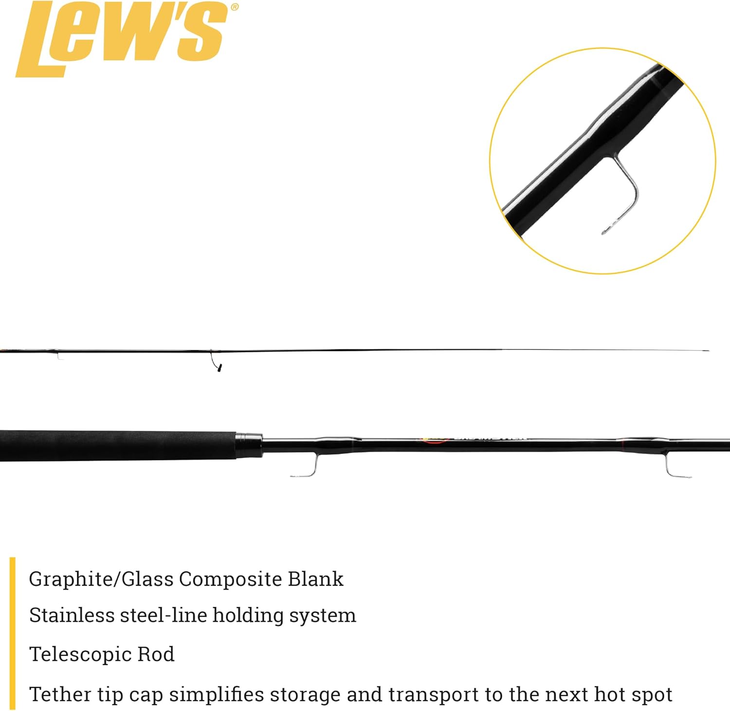 Lew’s Bream Stick Fishing Rod, 10-Foot, Telescopic, Ultra-Light Power, Slow Action