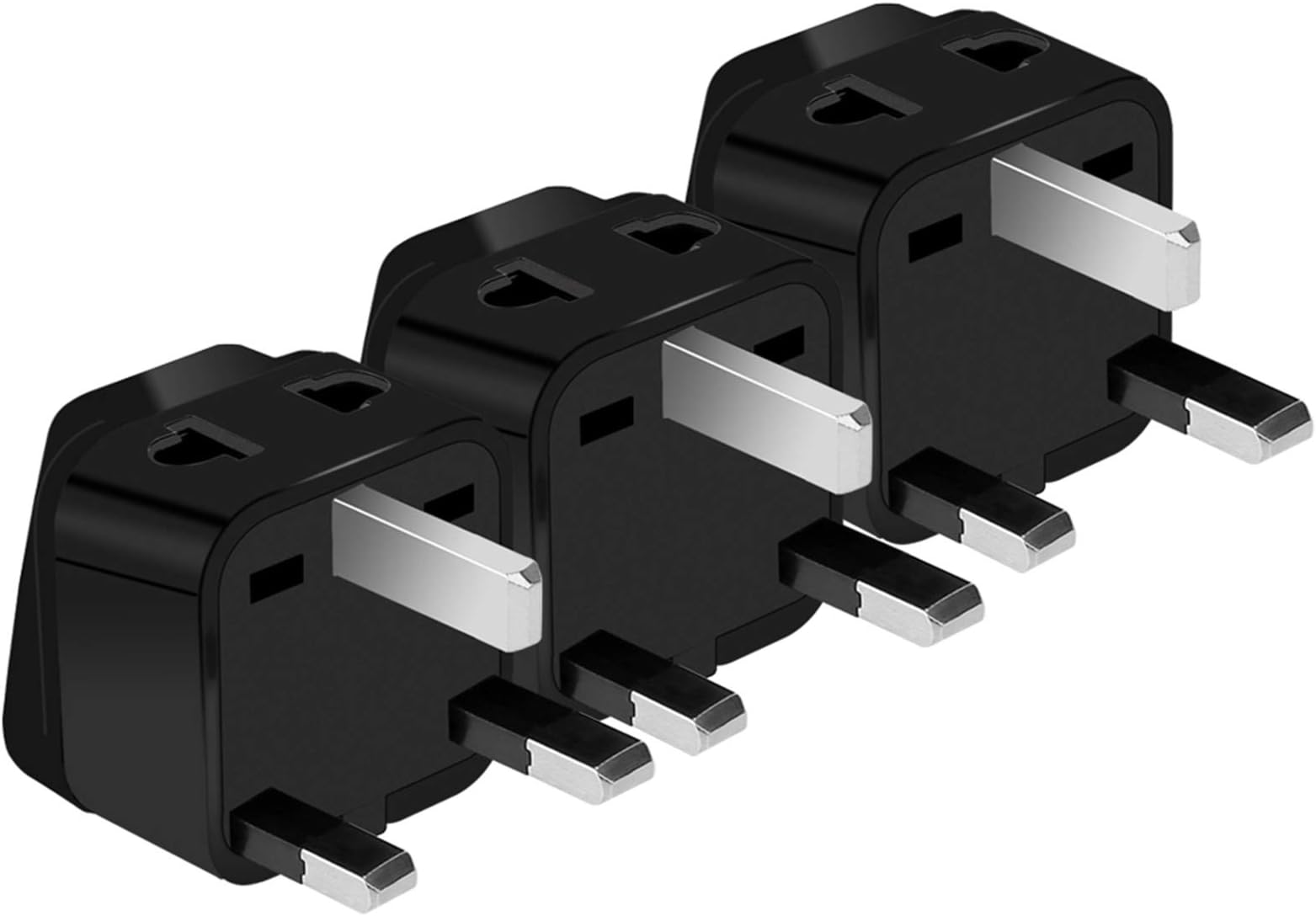 US to UK Power Plug Adapter, UROPHYLLA Type G Outlet Travel Power Adapter Plug for UK, Ireland, London, Hong Kong, Scotland, England, Dublin, Singapore - 3 Pack & Grounded 2 in 1 [Black]