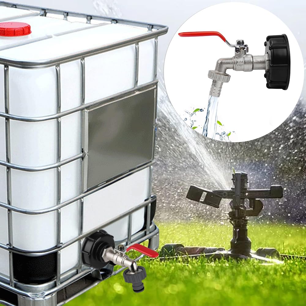 1pc Robinet Cuve Connecteur 1000L Adaptateur De Réservoir IBC Adaptateur Cuve S100x8/S60x6 Filetage Grossier 3/4 Robinet Sortie Raccord Vanne Robinet | Leroy Merlin