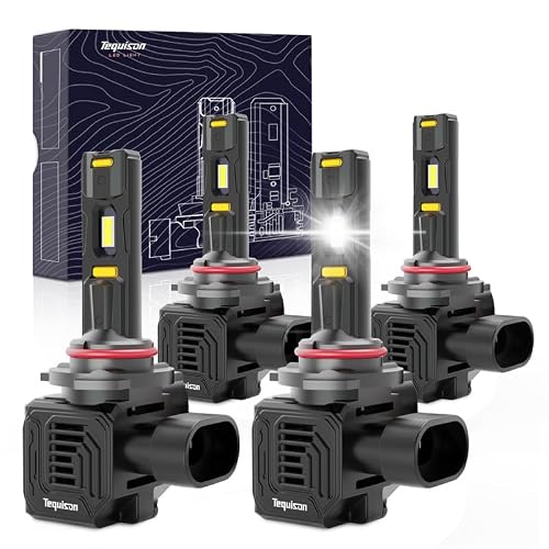 Tequison 9005/HB3 9006/HB4 Led Bulbs Combo 50000lms, 800% Super Bright High and Low Beam Combo, 6500K Cool White,99% Canbus Ready,Plug and Play,IP68, Pack of 4