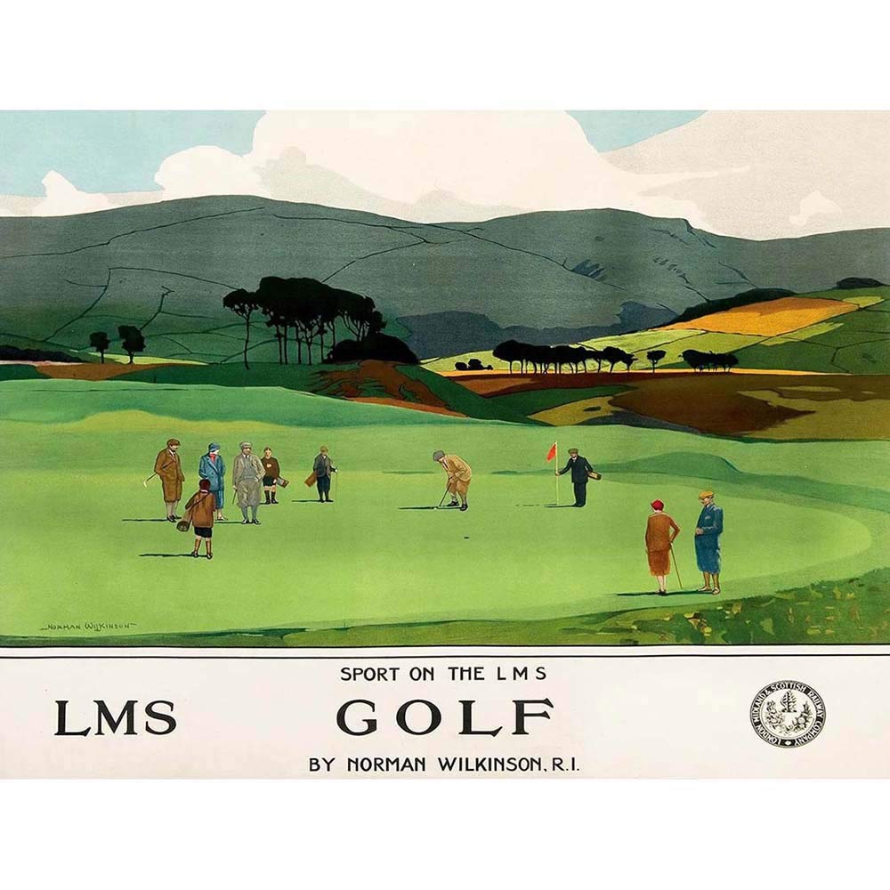 Wee Blue Coo Travel Tourism Transport Railway Sport Golf Putt Green Lms Scot Art Print Poster Wall Decor 12X16 Inch