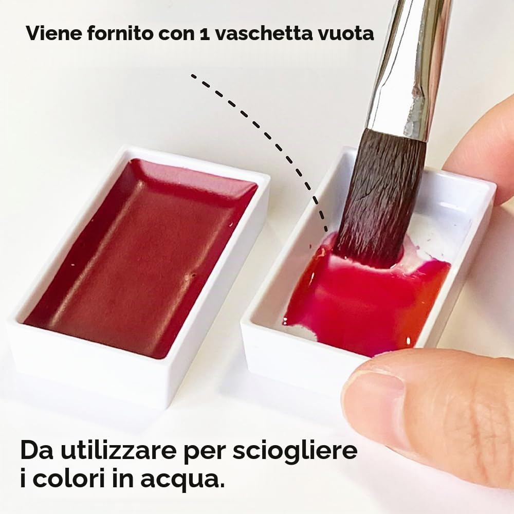 Kuretake Gansai Tambi MC20GN2/5V - Set di 5 colori per acquerelli, ideale per calligrafia e illustrazioni, scritte a pennello, Fine Art
