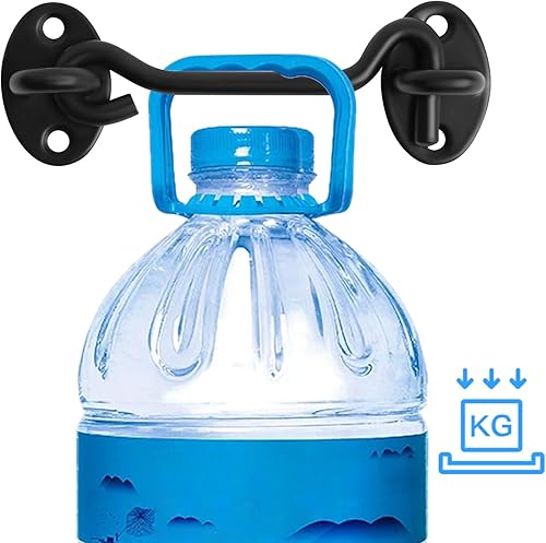 Miniatura 4 de Pestillo de puerta de acero inoxidable de 4 pulgadas, resistente con gancho y ojal, cerradura de puerta de granero de fácil bloqueo con tornillos de