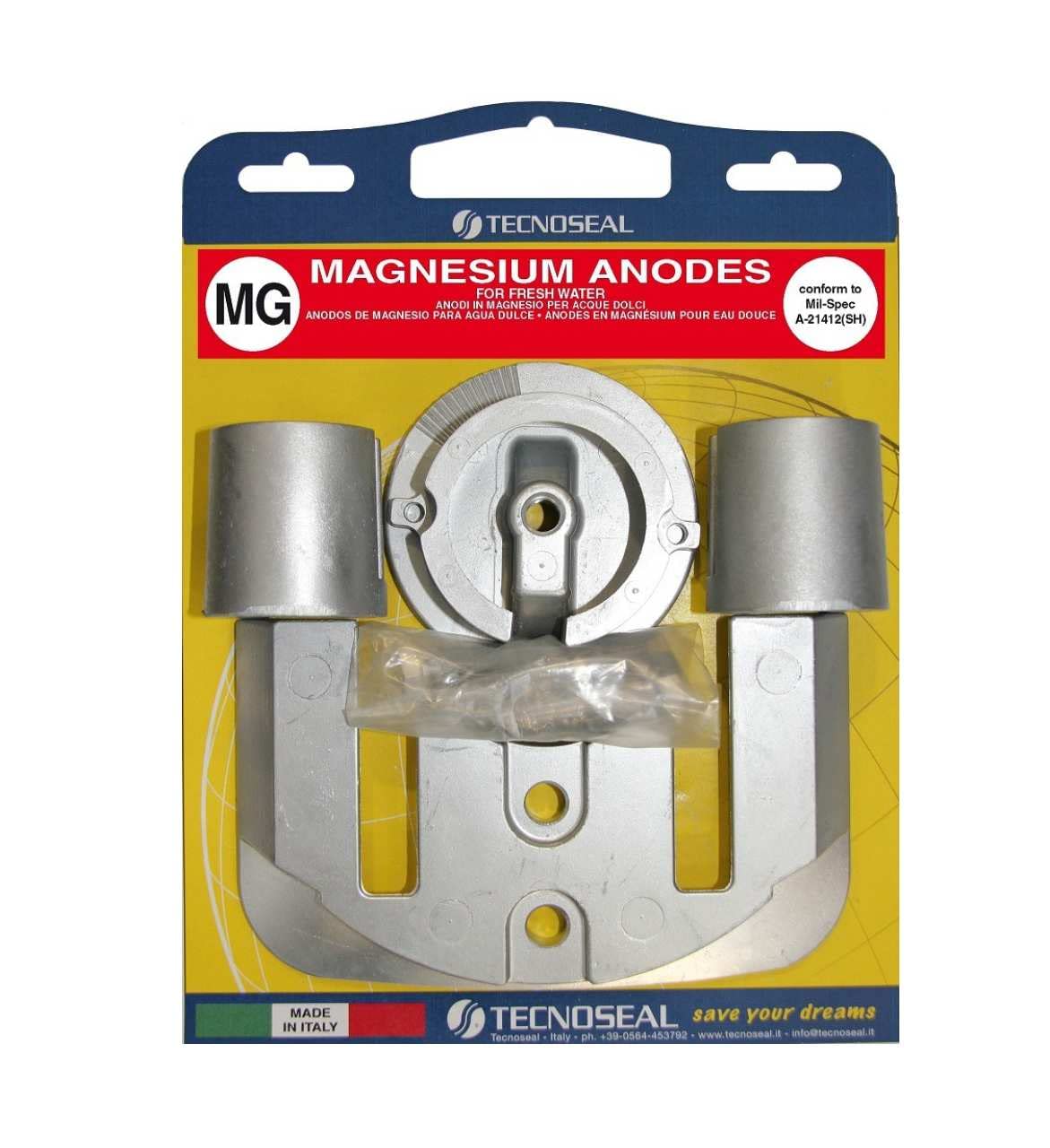 Tecnoseal Anode Kit w/Hardware - Mercury Bravo 1 - Magnesium