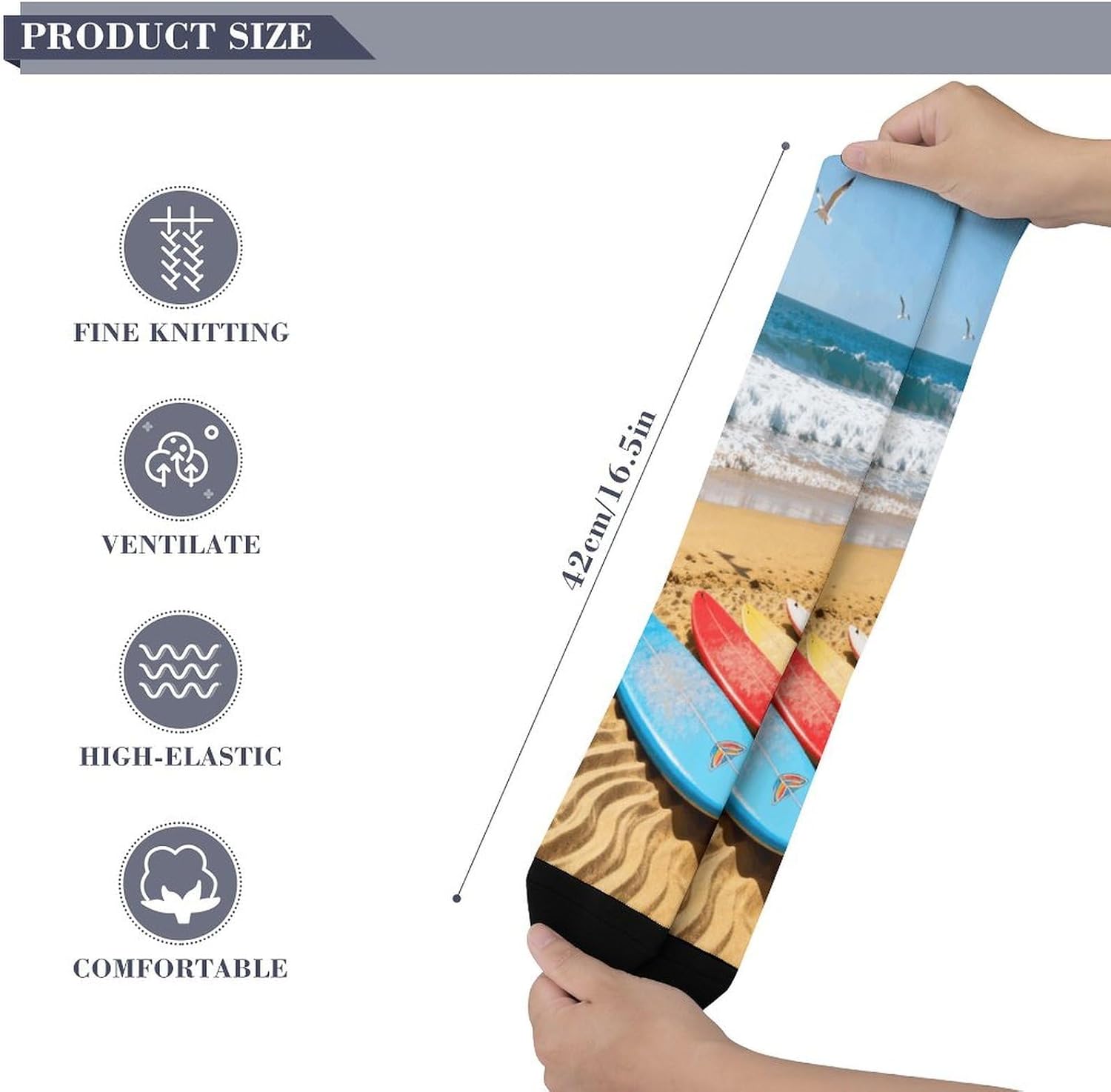 Knee High Socks Beach Surfboard Long Tube Boot Seamless Toe