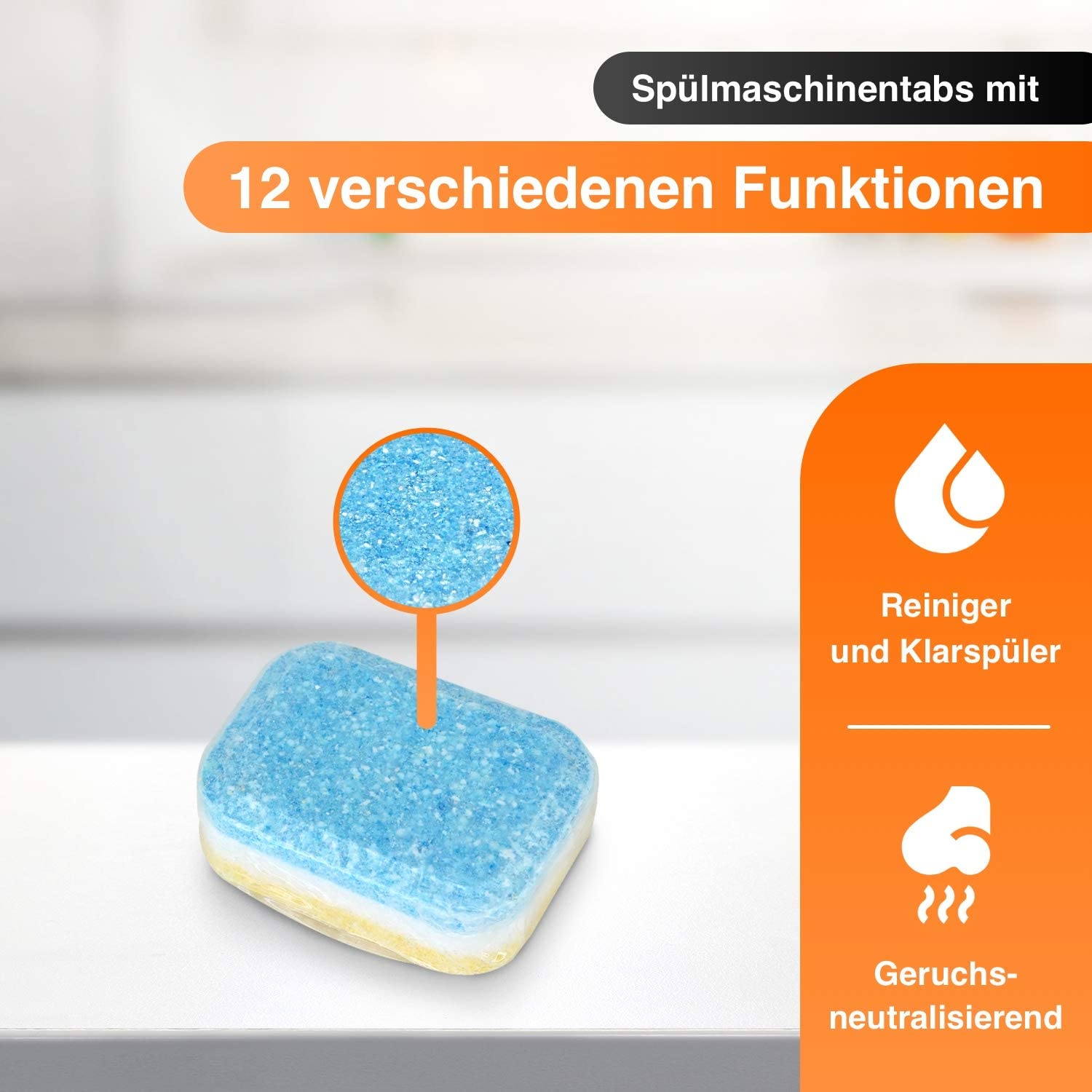 RedFOX24 Premium Spülmaschinen Tabs, 10 KG Karton | Wasserlösliche Folie, 12 verschiedene Funktionen, 1Kg/3,99€