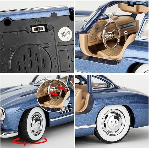 Image of Merceedes Benz 300 SL Classic Model Car with Box, Zinc Alloy Pull Back Toy car with Sound and Light for Kids Boy Girl Gift [Colors as Per Stock] (Merceedes Benz 300 SL Classic)