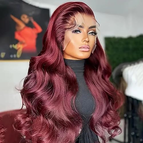 Miniatura 8 de Peluca de cabello largo negro Maycaur, pelo suelto, ondulado, sin pegamento, resistente al calor, sintético, con encaje frontal, pelucas paramujeres