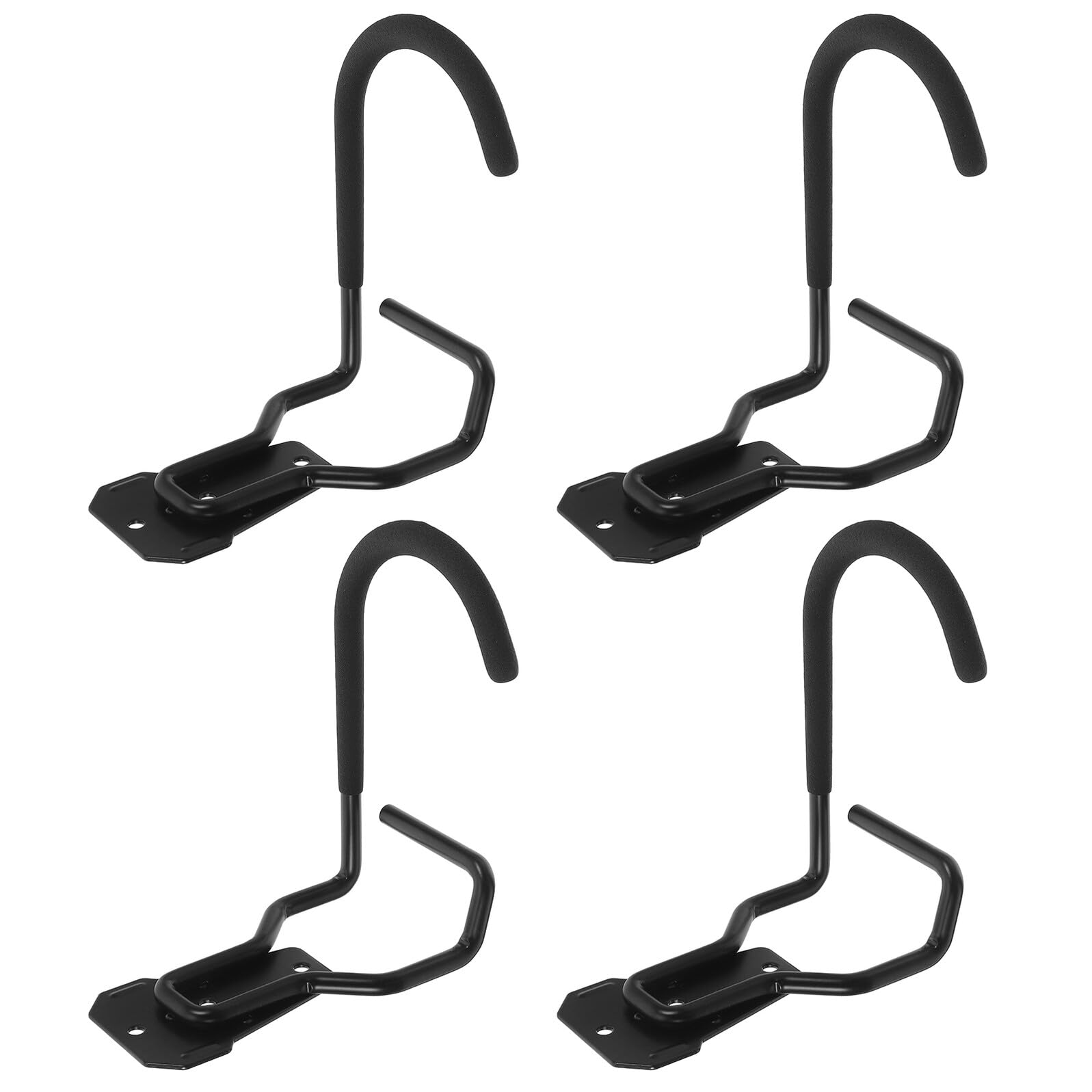 SHINEOFI 4 Pezzi Ganci da Muro per Garage Portabici Resistente in Ferro per Organizzazione Supporto Multifunzionale per Appendere Biciclette e Utensili Design Moderno e Facile da Installare