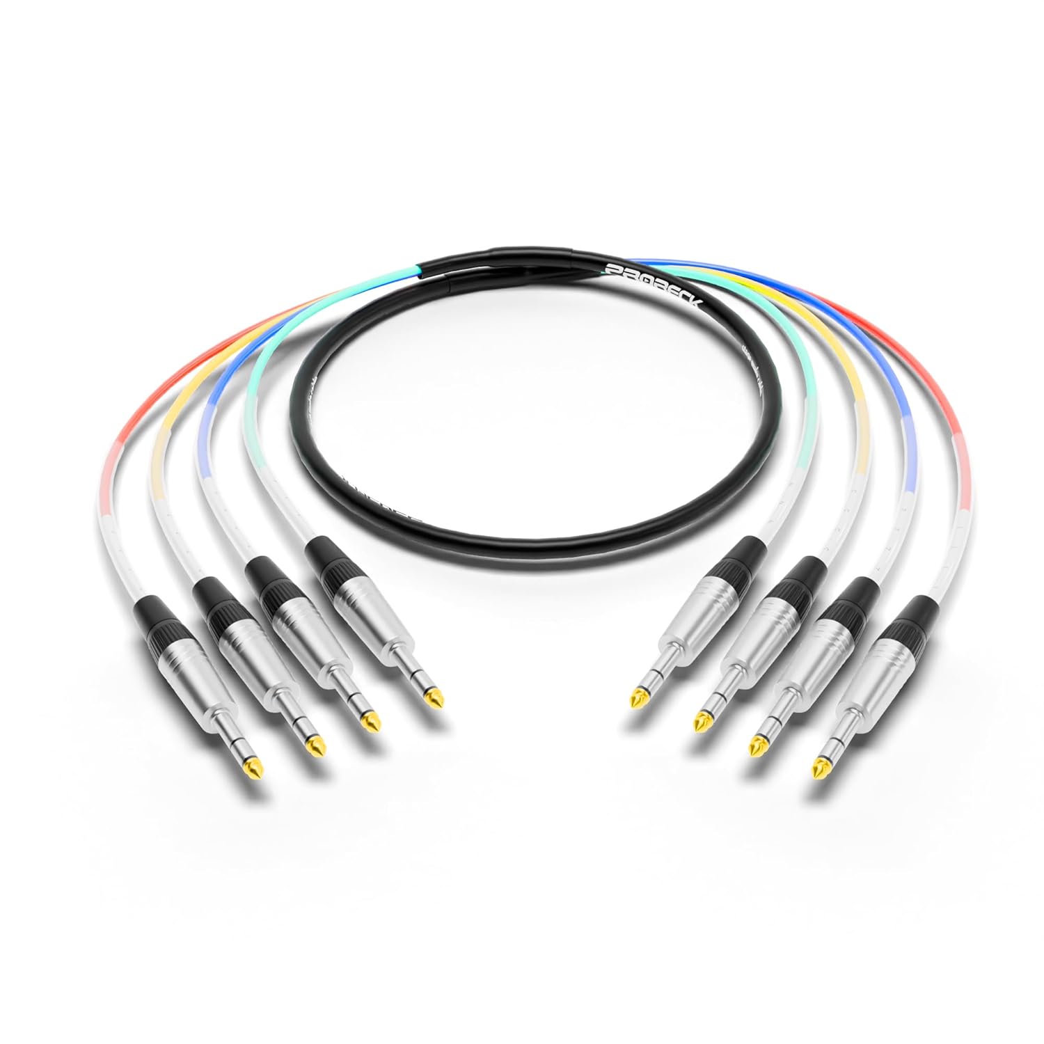 PRORECK 25ft Snake Cable, 8-Channel Shielded Audio Cable 1/4'' TRS, with Color-Marked Connectors for Professional Stage, Studio, and Live (PR-TRS-8 * 25)