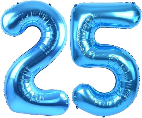 Miniatura 14 de TONIFUL Globo azul de 40 pulgadas con números grandes del 0 al 9, decoración de fiesta de cumpleaños, globo de aluminio Mylar número 1 digital 1