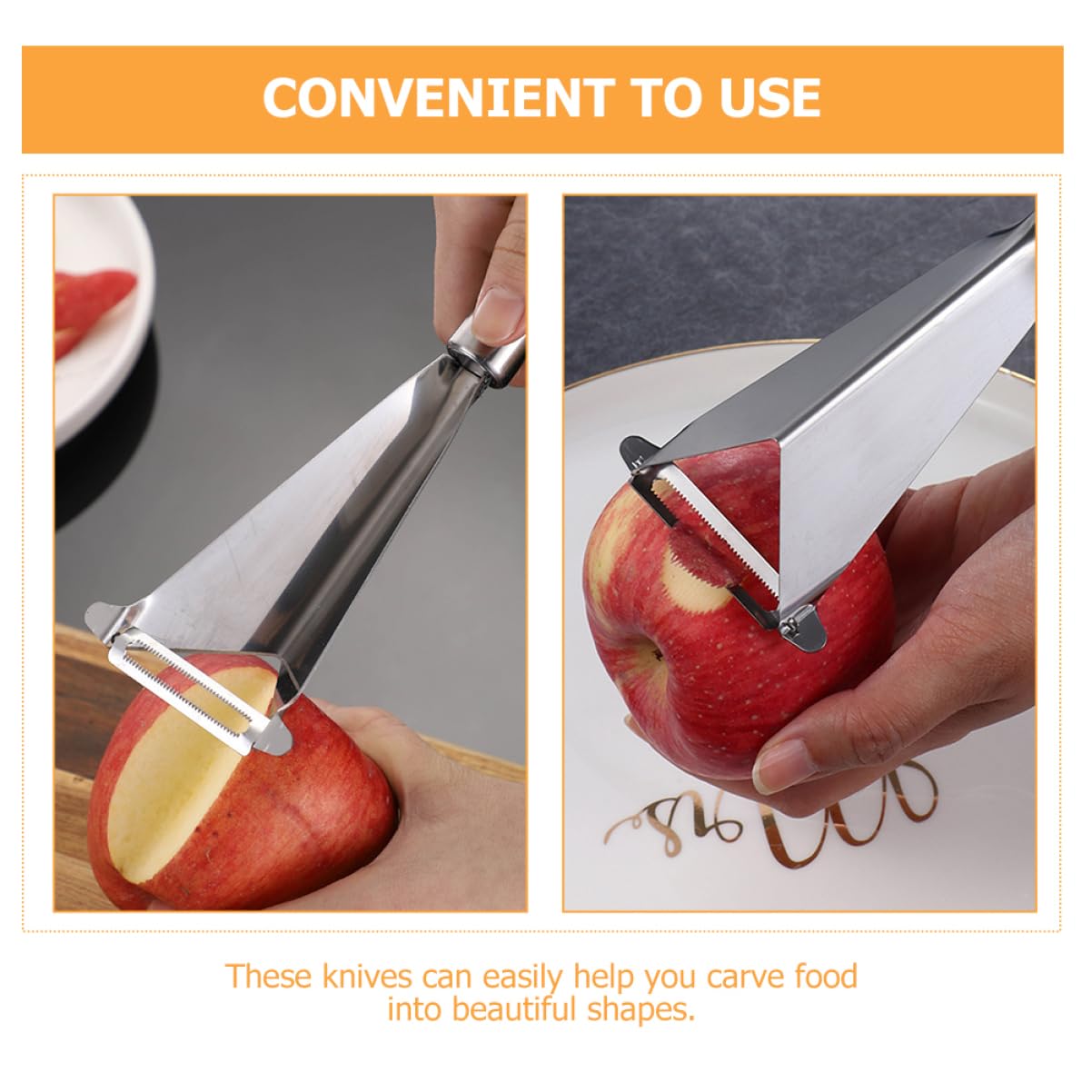 Cabilock 2 Juegos Recortadora De Pelo Triangular De Manzana Cortador De Frutas Canasta De Frutas Para La Cocina Vaso Picador De Frutas Tabla De Quesos Silver Acero Inoxidable 2 Piezas * 2