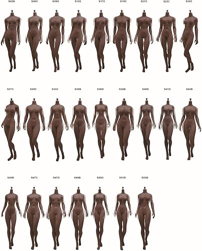 Miniatura 3 de HiPlay Tbleague - Figura de acción femenina a escala 16, sin costuras, cuerpo con forma de cuerpo alto y regordete, busto grande, marrón oscuro S52B