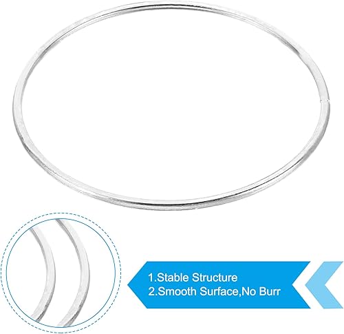 Miniatura 9 de PATIKIL Atrapasueños de 3 pulgadas, 20 piezas de corona de macramé de metal redondo floral para decoración de Navidad, hogar, automóvil,