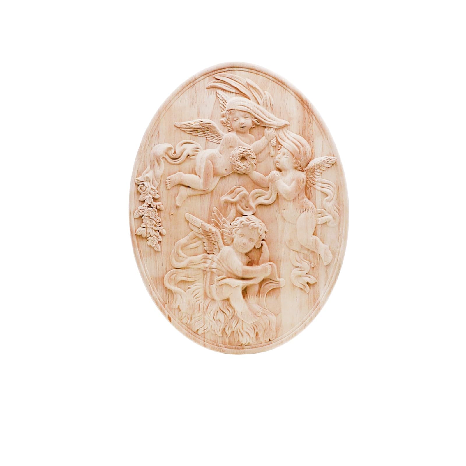 LXYUUM Wood Appliques Onlays Decorative for Furniture Wood Carved Onlay for Bed Door Cabinet Wardrobe Furniture Long Decoration Unpainted Wood Carving