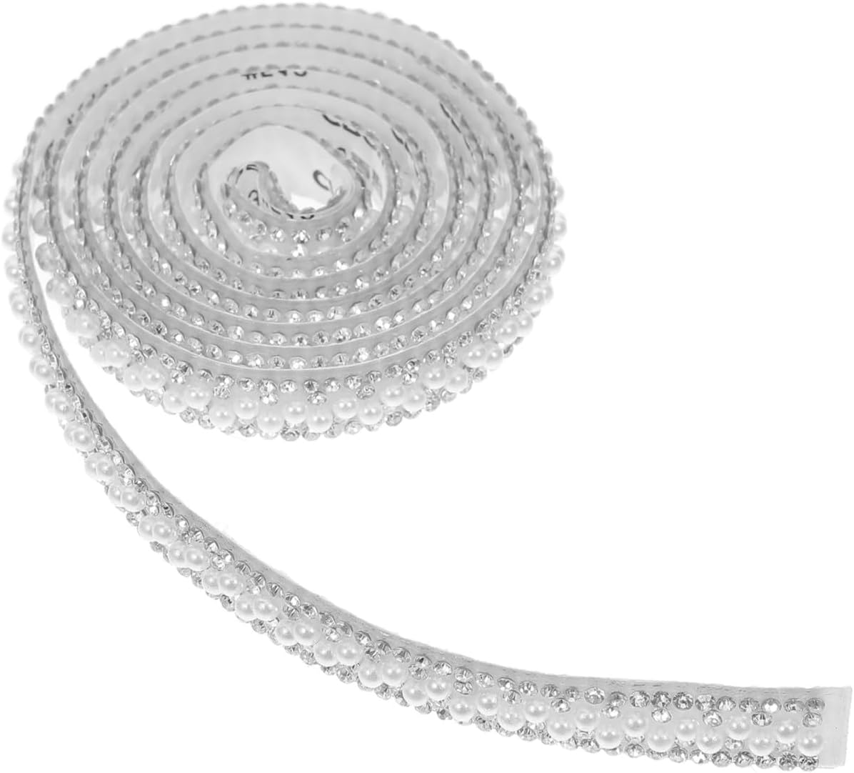 HOMSFOU 2rolls Self-Adhesive Rhinestone Trim for Crafts Wedding Dress Shoes Bags and Clothing Decoration Beaded Lace Strips Effortless Application