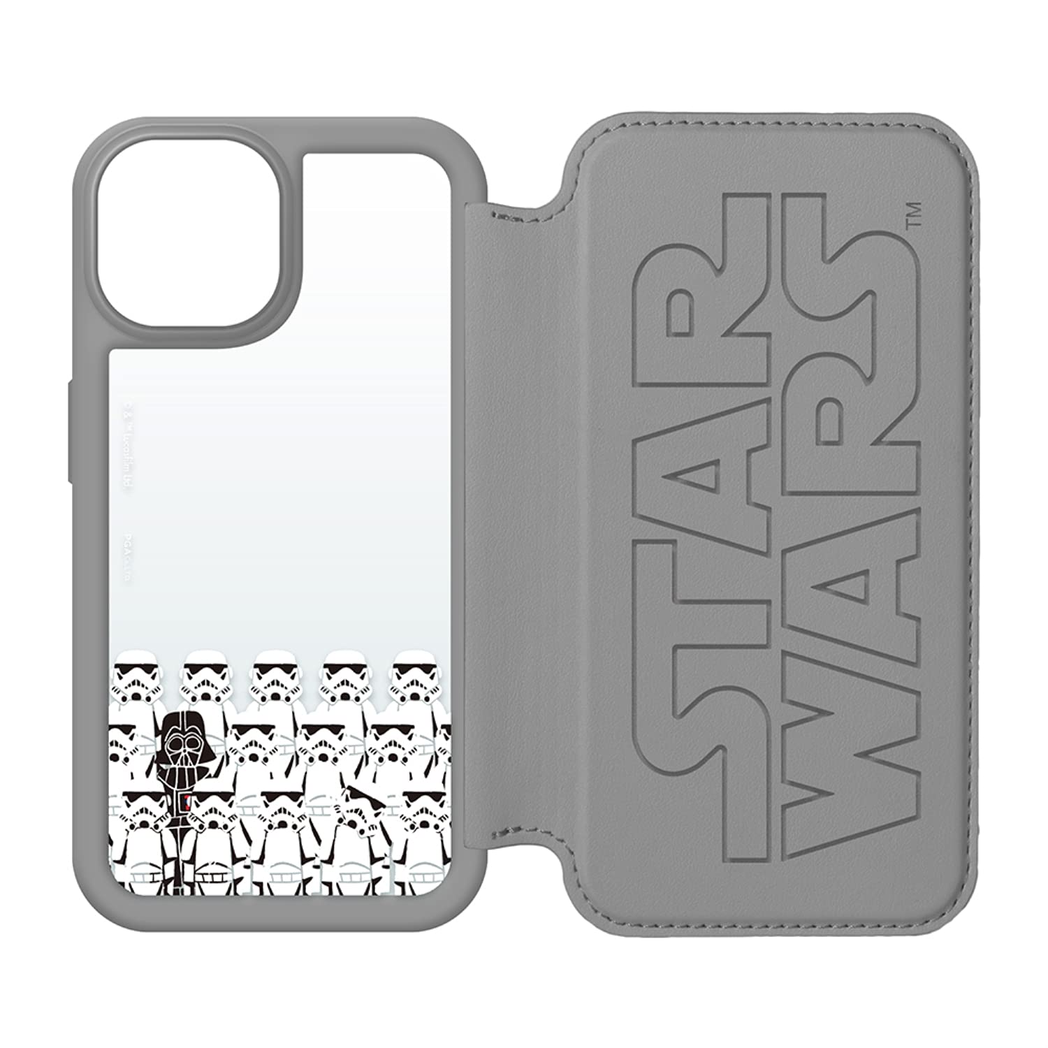 プレミアムスタイル PGA PG-DGF21J30DV ガラスフリップケース STARWARS ダースベイダー〔iPhone 13 mini用〕