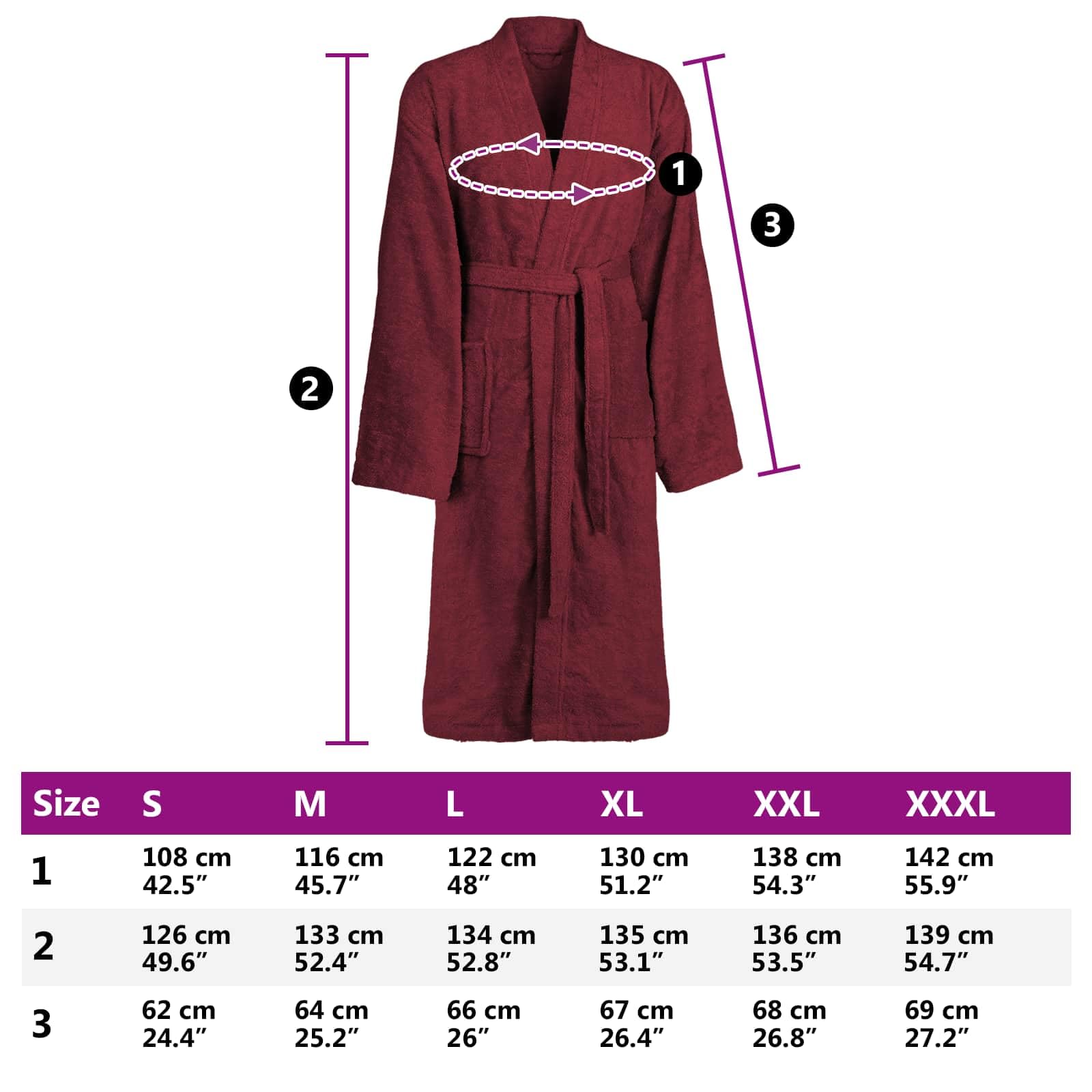 Albornoz KINN Rojo XXXL de 100% algodón con cinturón ajustable, absorbente y mullido, bata de casa para hombre y mujer, ideal para sauna, spa y baño