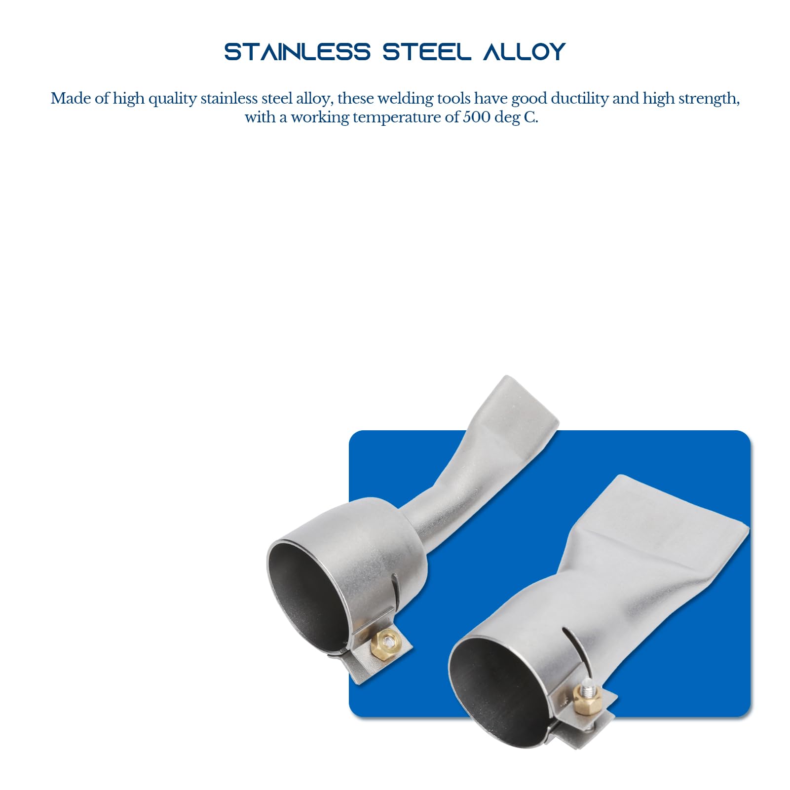 Gugxiom Lot de 2 Buses Plates pour Pistolet de Soudage, Buses en Acier Inoxydable de 20 Mm de Petite Taille et de 40 Mm de Large, Outils de Soudage pour Pistolet à Air Chaud en