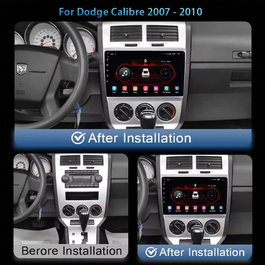 Radio de coche 2 DIN para Dodge Caliber 2007-2010 con Android Auto y GPS 2