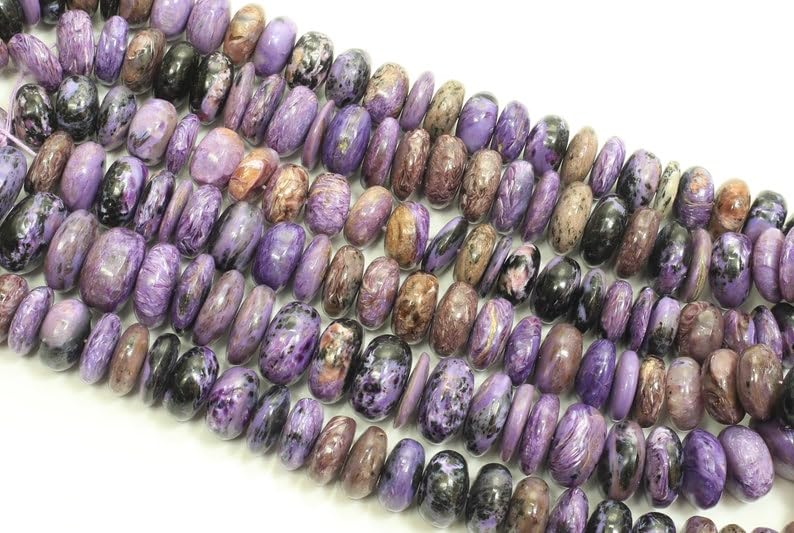 Perles en charoite naturelle 11-15mm idéales pour fabriquer un collier - 2