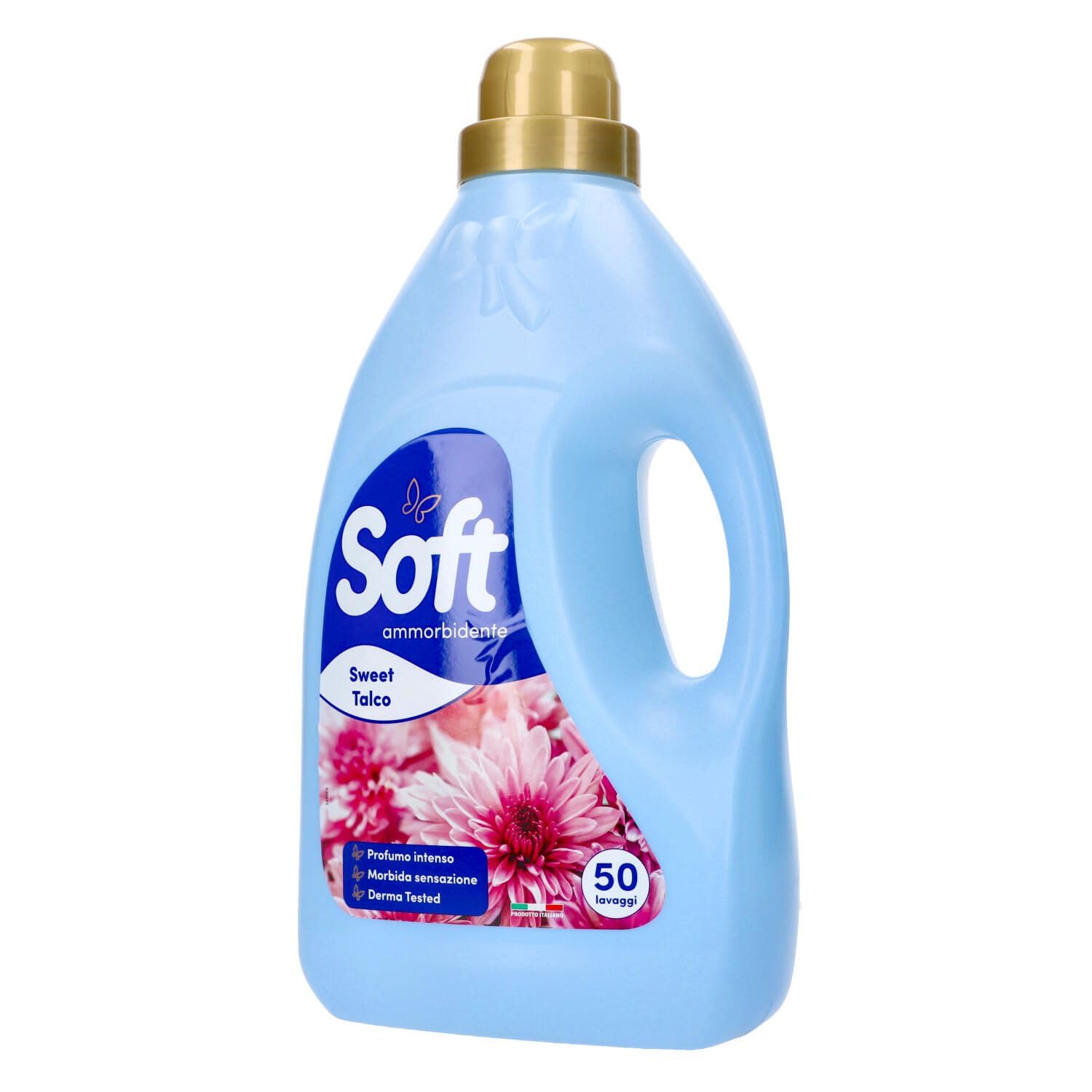 Suavizante líquido con talco Soft Ammorbidente Sweet Talco, 6 unidades, detergente para la ropa, 50 lavados, 2750 ml, incluye llavero Beni Culinari