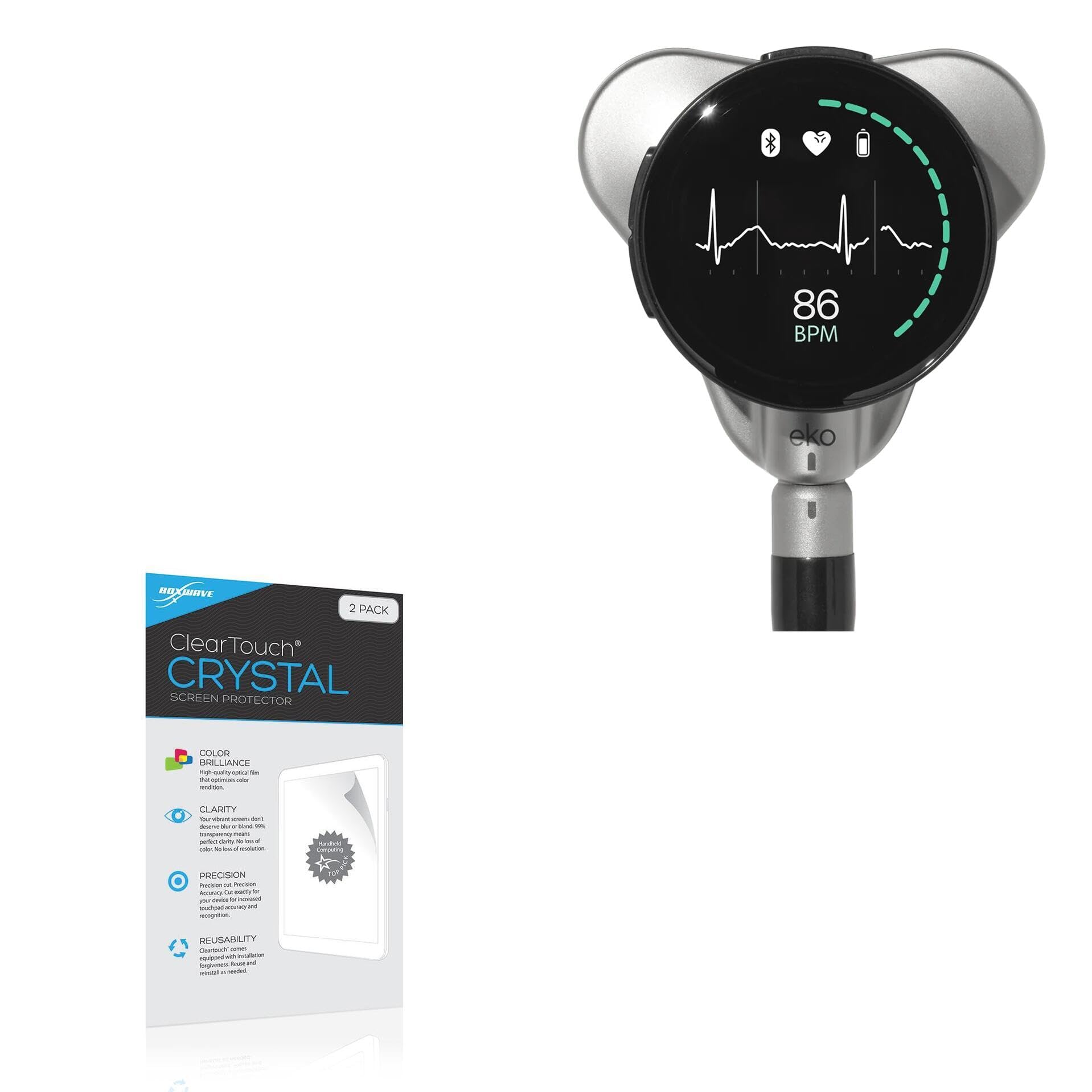 BoxWave Screen Protector Compatible with EKO CORE 500 - ClearTouch Crystal (2-Pack), HD Film Skin - Shields from Scratches