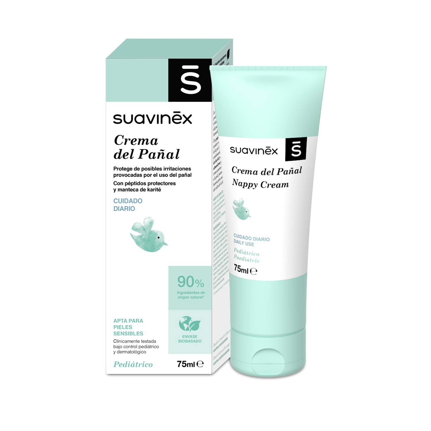 Suavinex, Crème de change pour bébés, 75 ml, Convient aux peaux sensibles, 90% d'ingrédients d'origine naturelle, Crème de chang