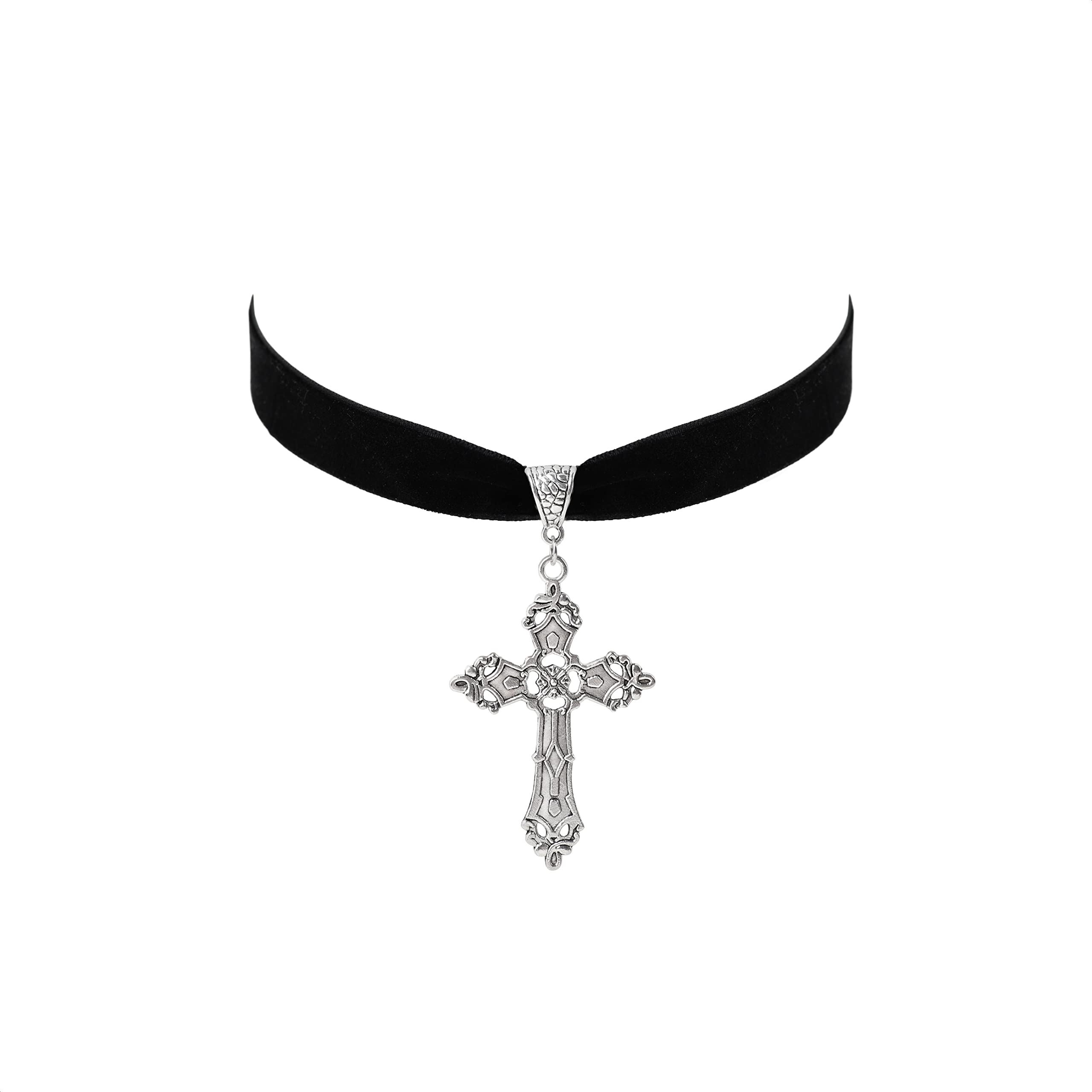 Collier ras du cou victorien en velours en forme de goutte