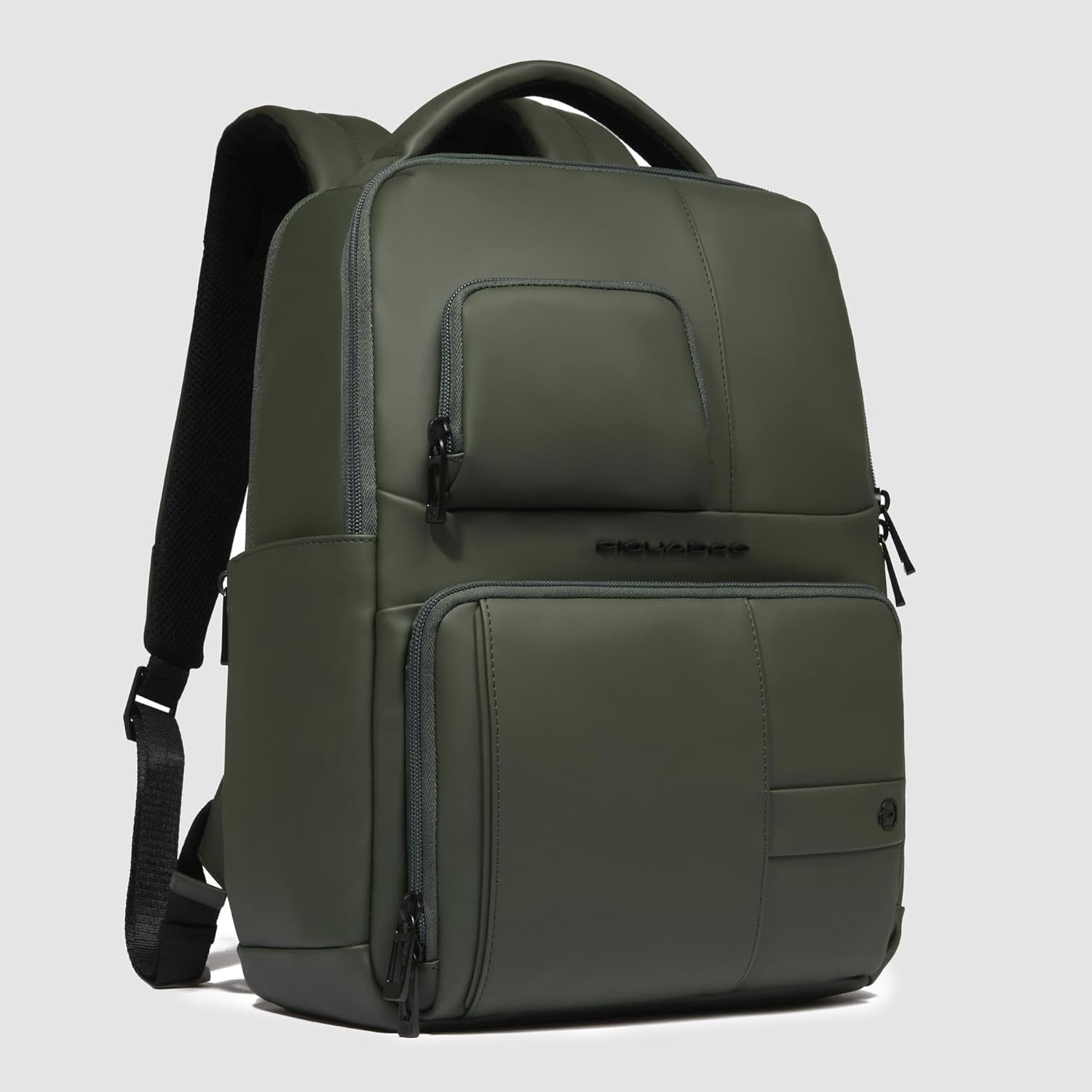 Piquadro – Men's 14" Laptop Backpack in Water-Resistant Fabric – Black – Business and Travel