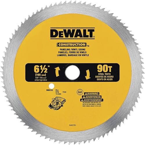 DEWALT DW9153 disco de sierra 6 12 pulgadas de 90 dientes con eje de 58 pulgadas para cortar paneles y vinilo