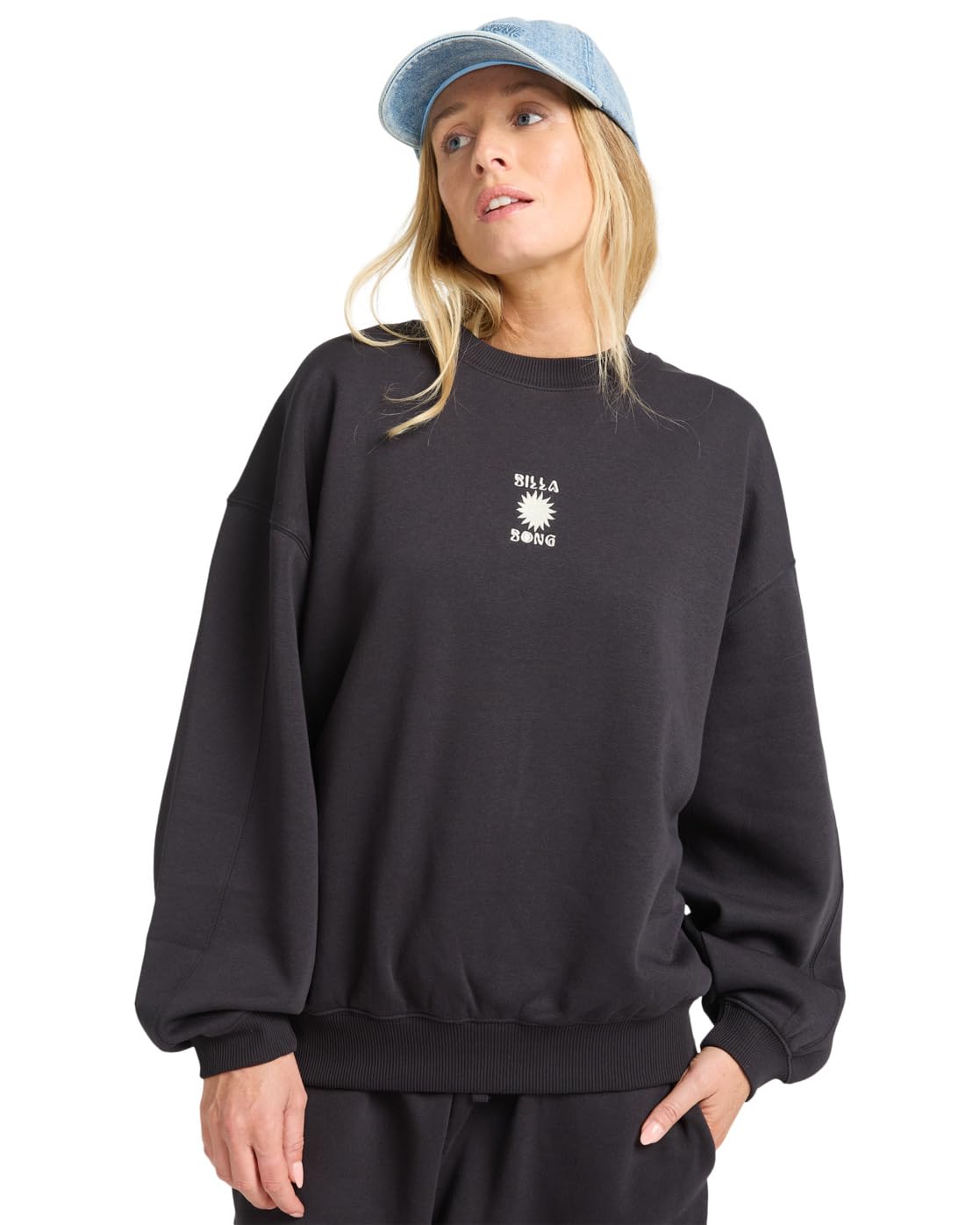 Billabong Fleece sweater SO SUNNY KENDAL CREW Women's Black M