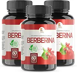 Berberina 500mg – Suplemento Alimentar em Cápsulas (60 cáps) - 3 potes