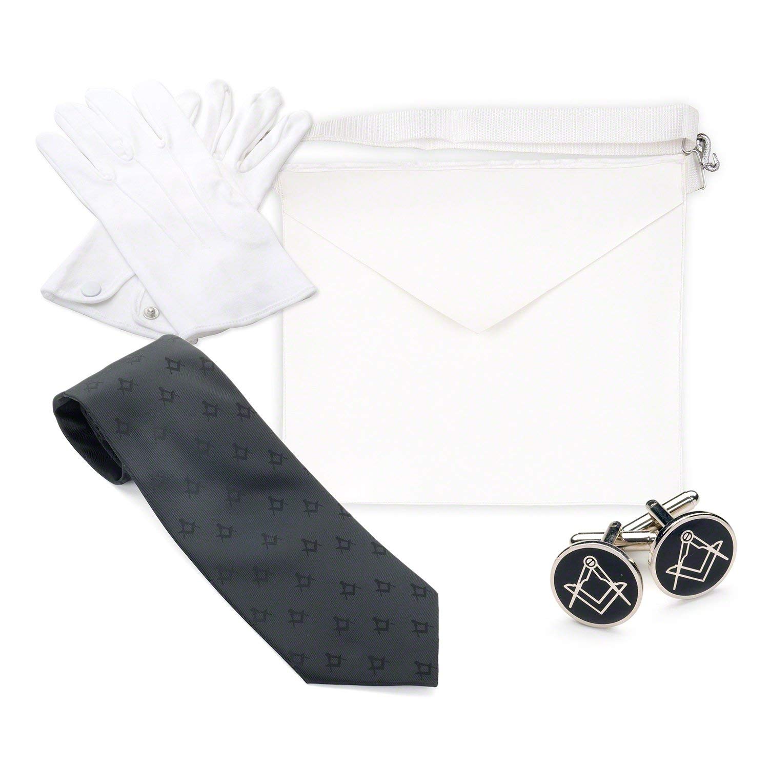 THE MASONIC COLLECTION - Regalia Craft Entered Apprentice Apron Value Pack - Square and Compass - Lambskin/Imitation - Freemason Gift For Men