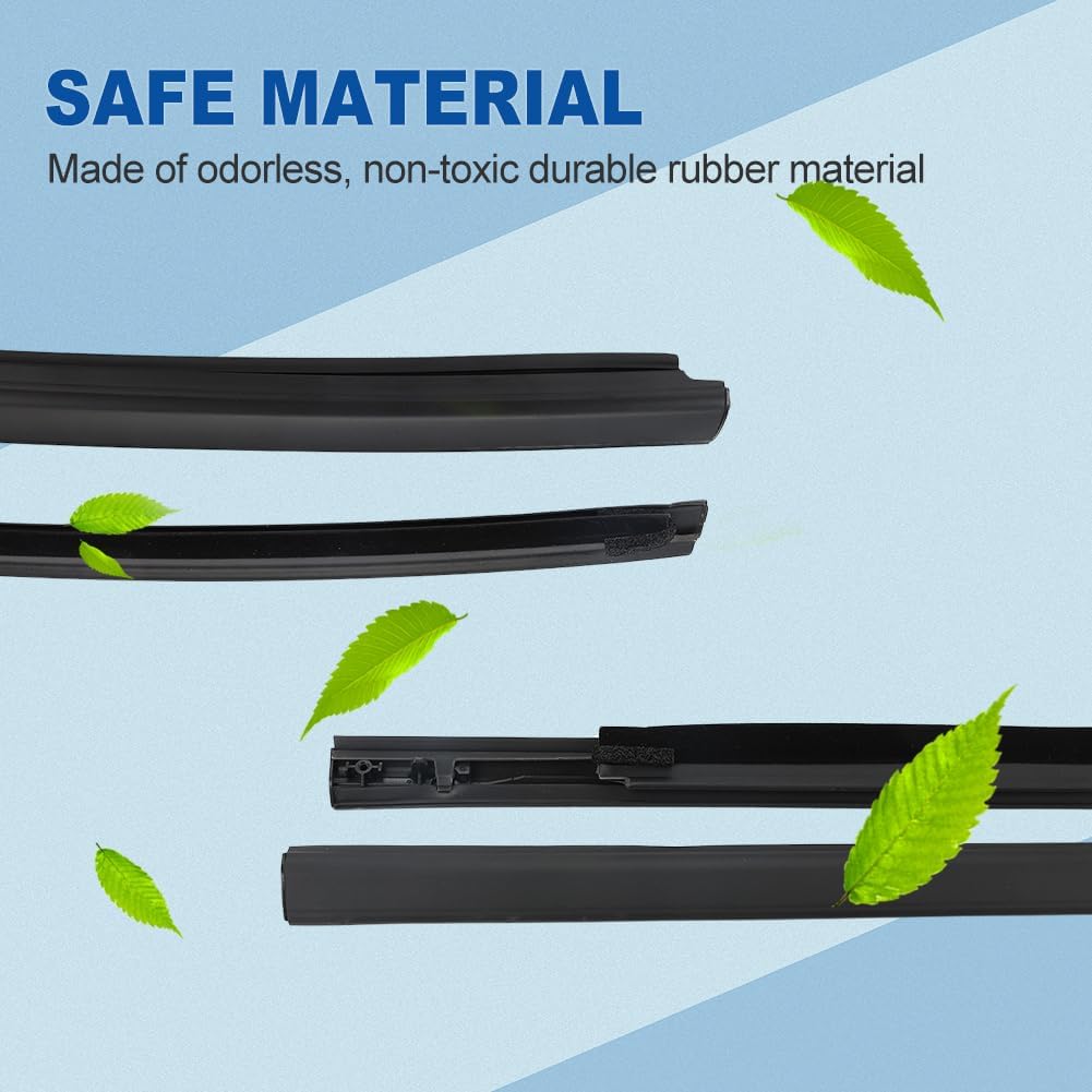 JDMON Weatherstrip Window Trims Compatible with Ranger PX2 PX3 Wildtrak Raptor XLT XL 2012-2021, Door Outside Weather Stripping Moulding Trim Seal Belt Replace AB3926201A39AE AB3Z2625554F AB3Z2625555E