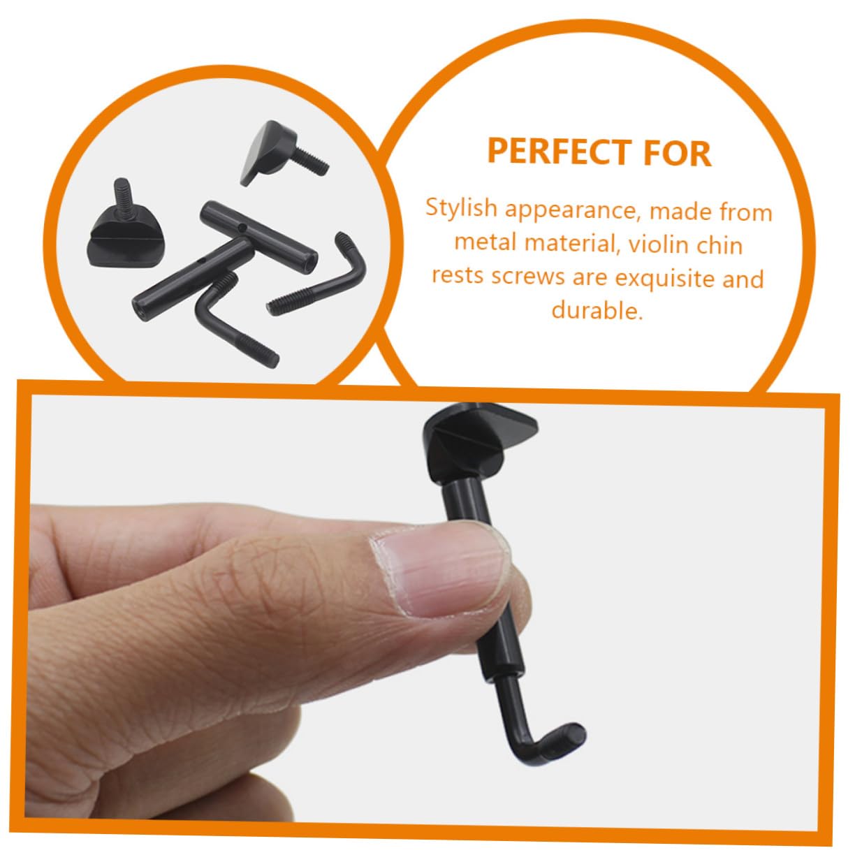 2pcs 3/4 Violin Chin Rest Clamp Violin Chin Rest Screws 3/4 Rest Clamps Rest Clamp for Violin 4/4 Violin Chin Rest Clamp Cheek Rest Screws Violin Replacement Parts Metal Pack Violin accessories